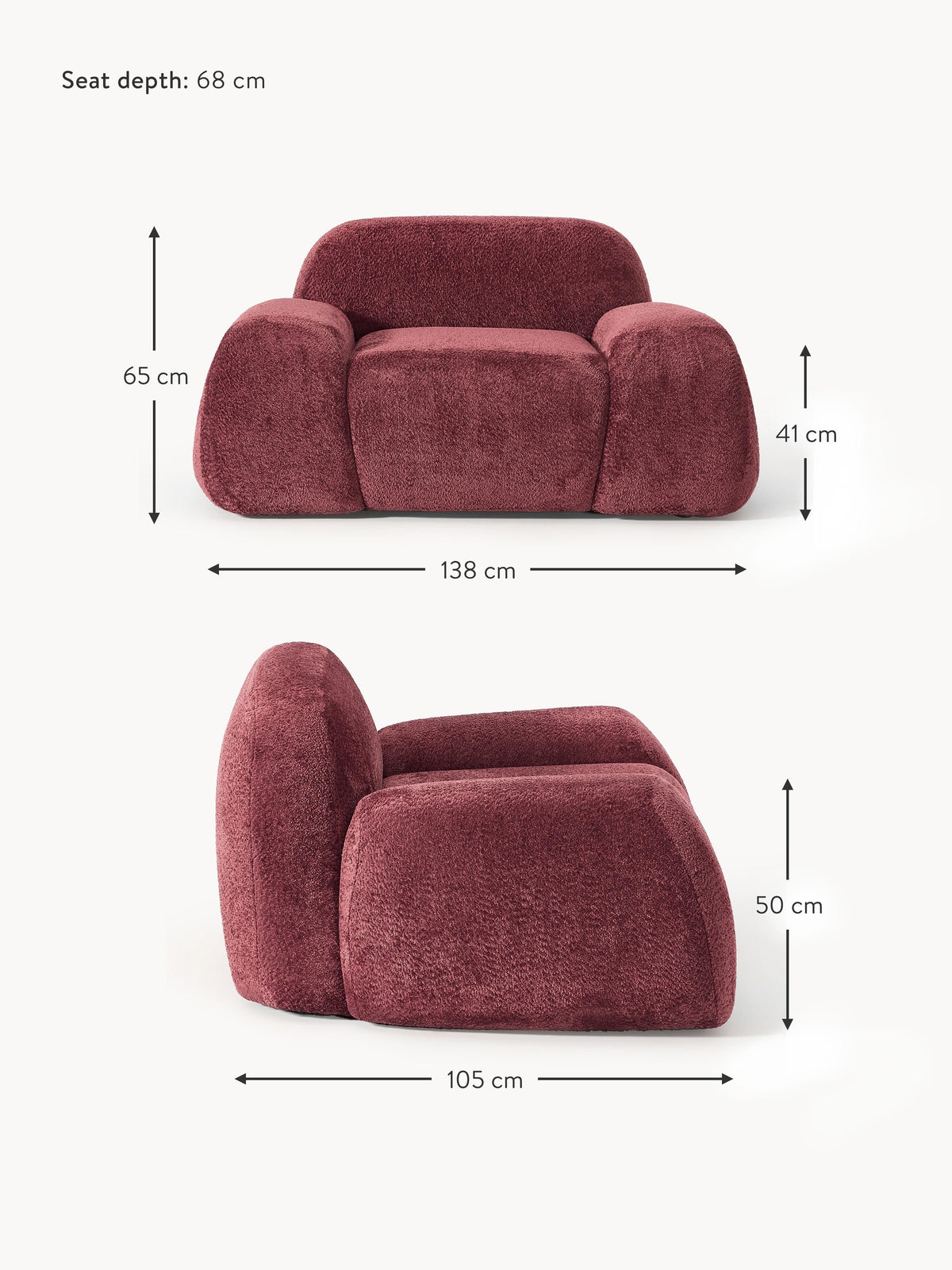 Wolke Teddy-Bouclé Lounge Chair