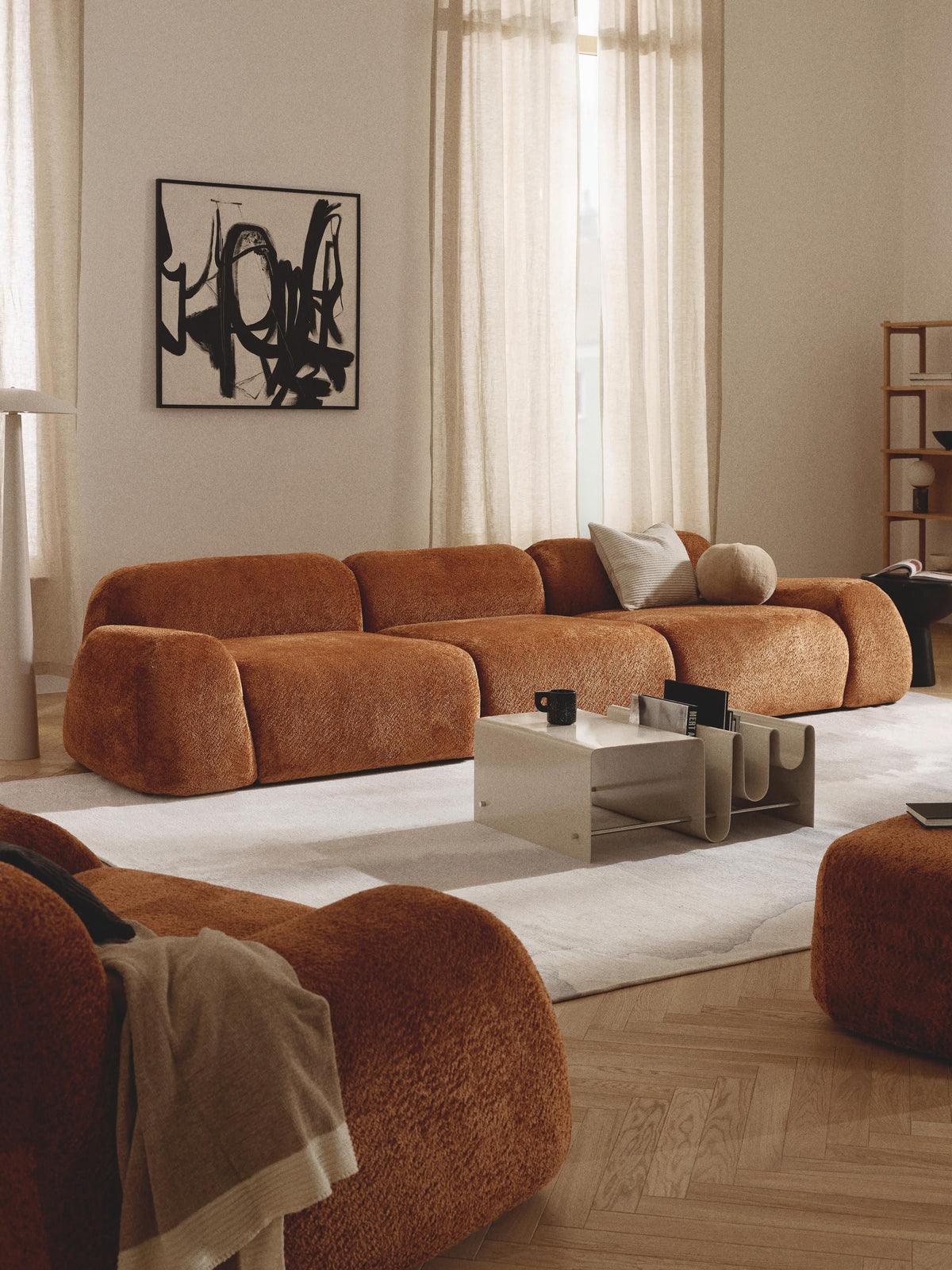 Wolke Modular Teddy Bouclé Sofa (4-seater)