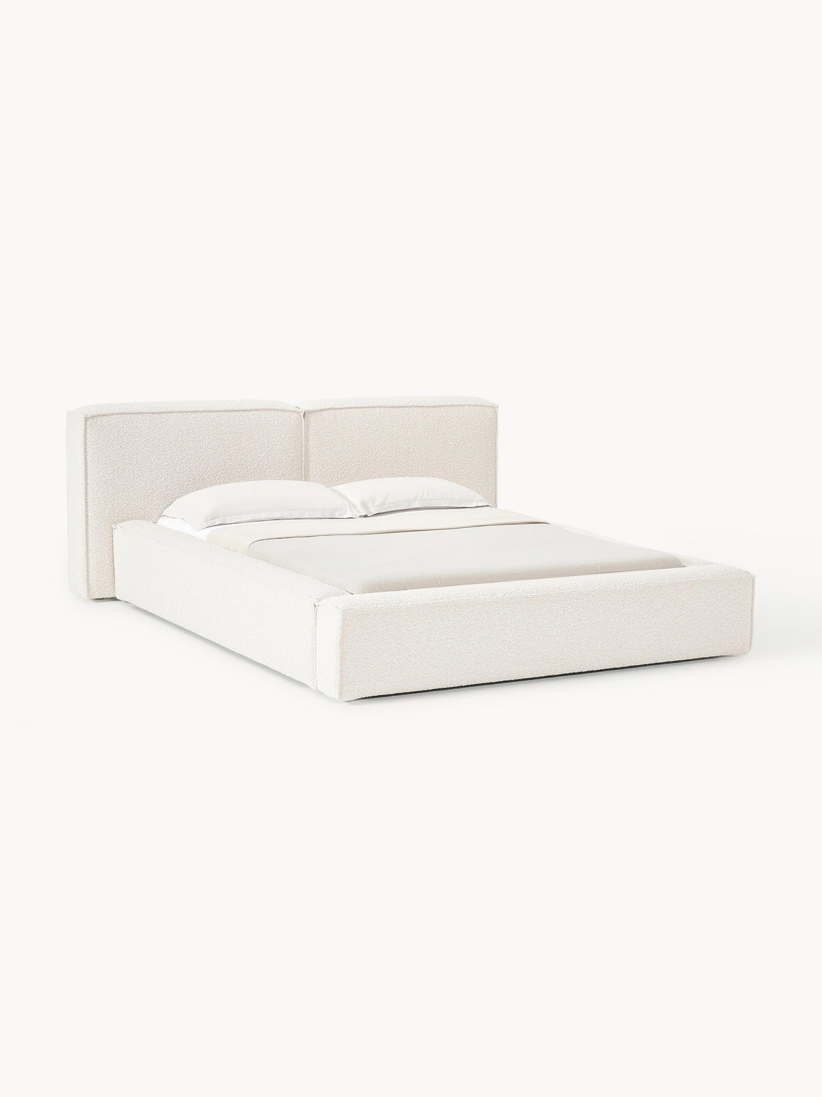 Gallery image 1 - Upholstered Bouclé Bed Lennon with Storage Space