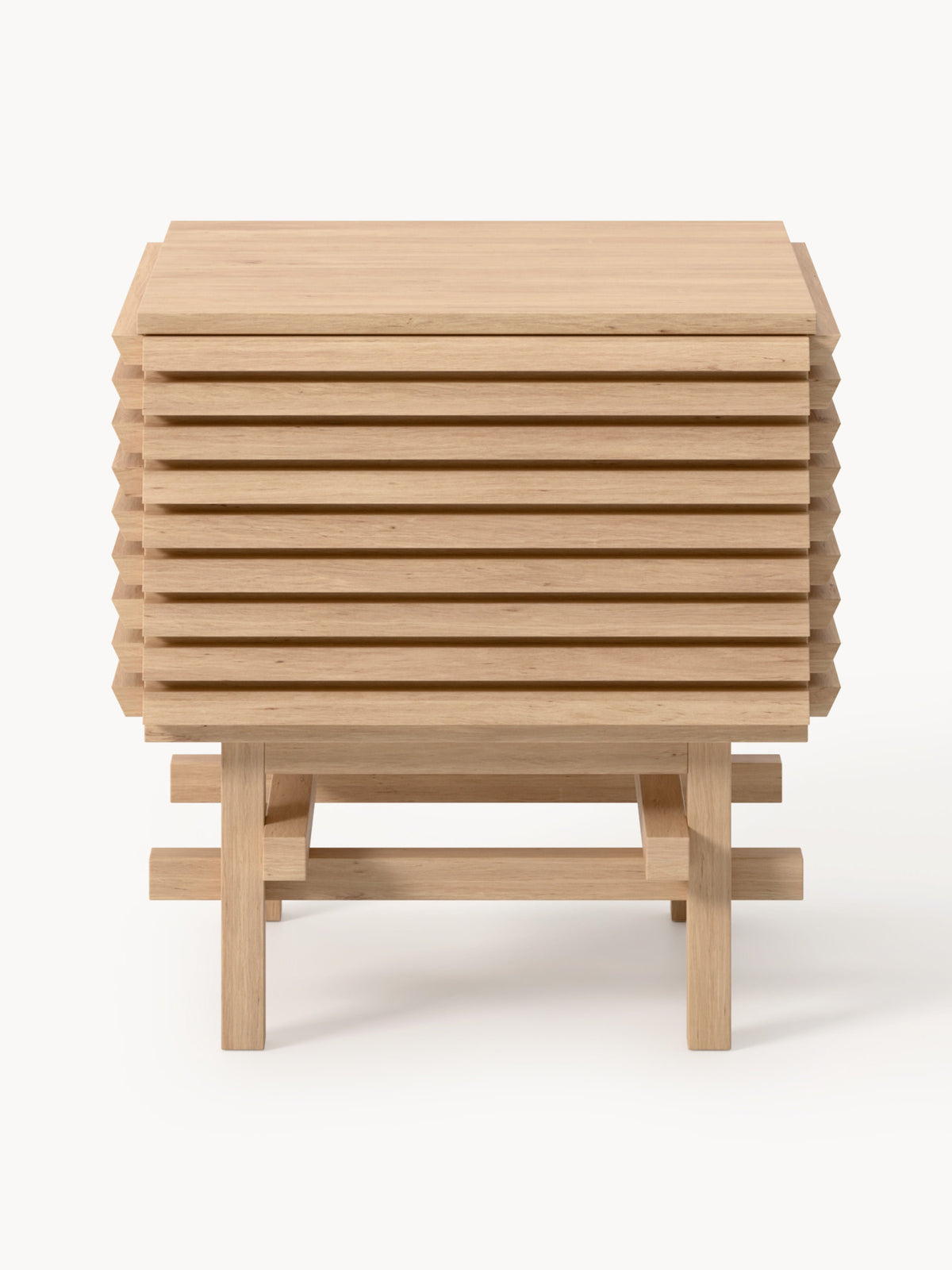 Pierce Oak Wood Bedside Table