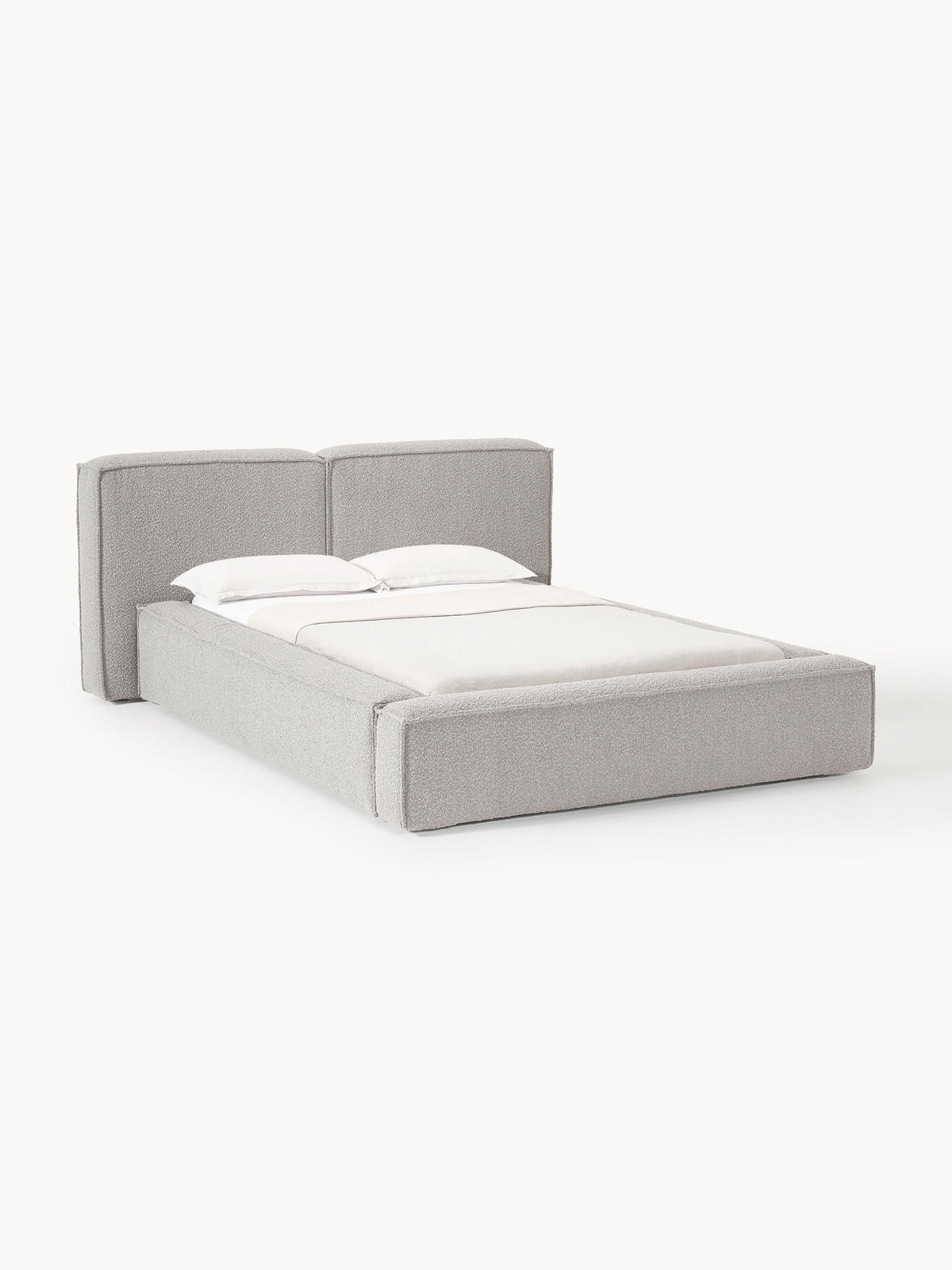 Gallery image 1 - Upholstered Bouclé Bed Lennon