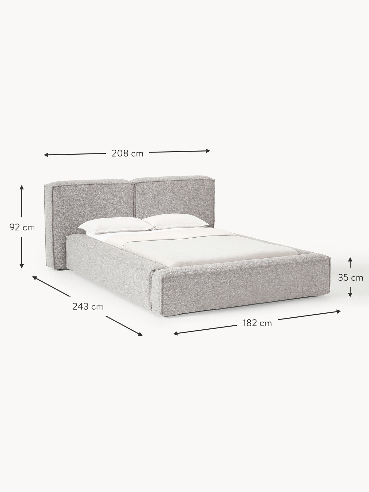 Lennon Upholstered Bouclé Bed