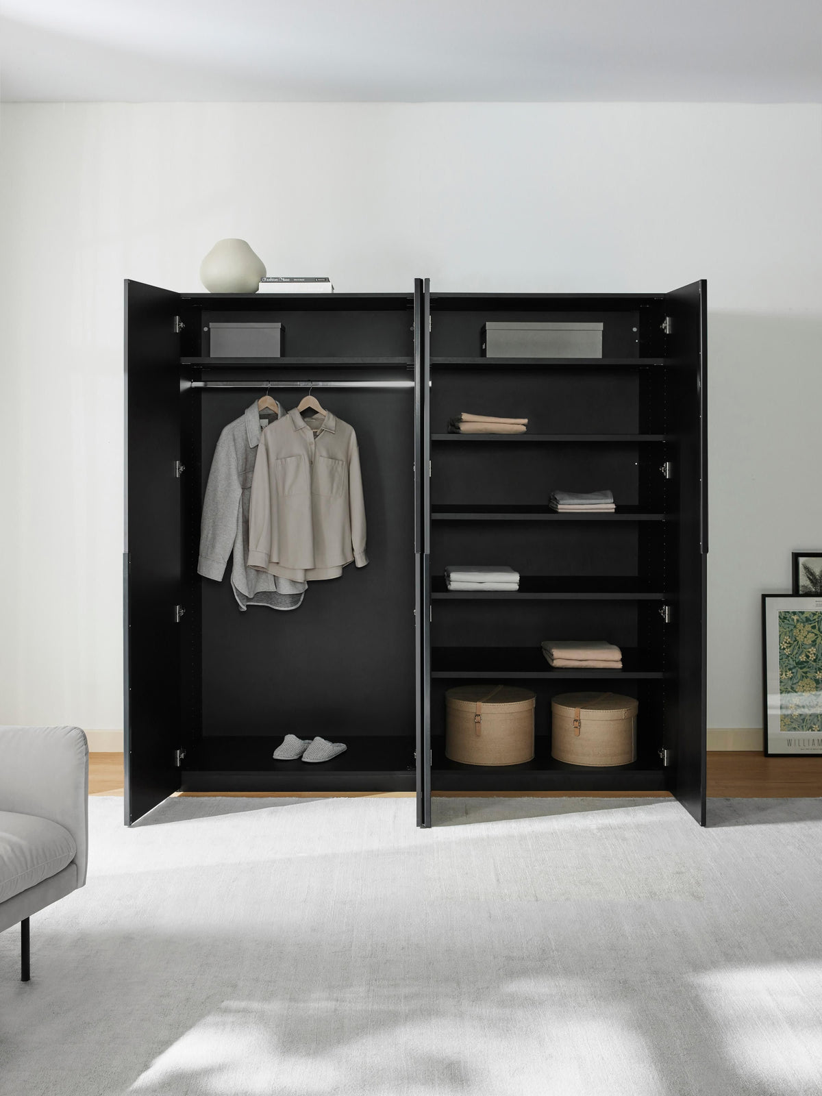 Leon Modular Hinge Door Wardrobe, 200 cm Wide, in various sizes