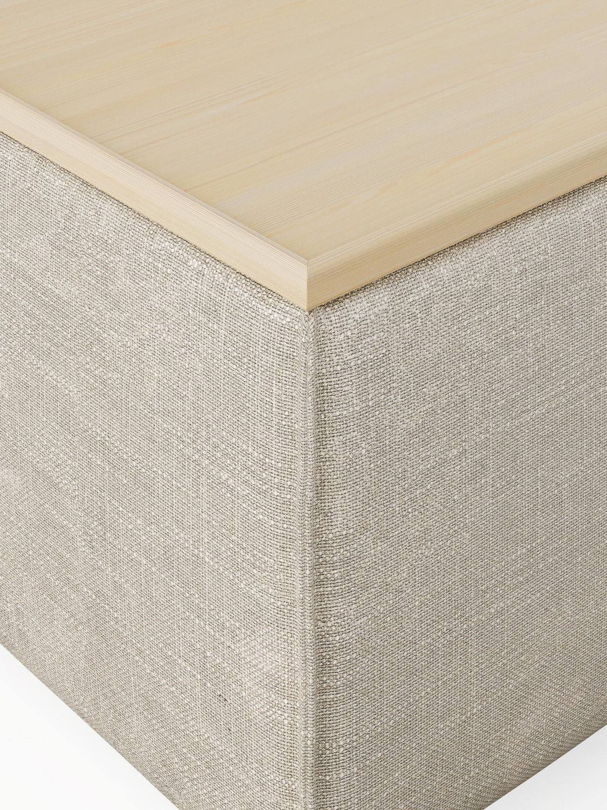 Lennon Linen Blend Ottoman with Storage