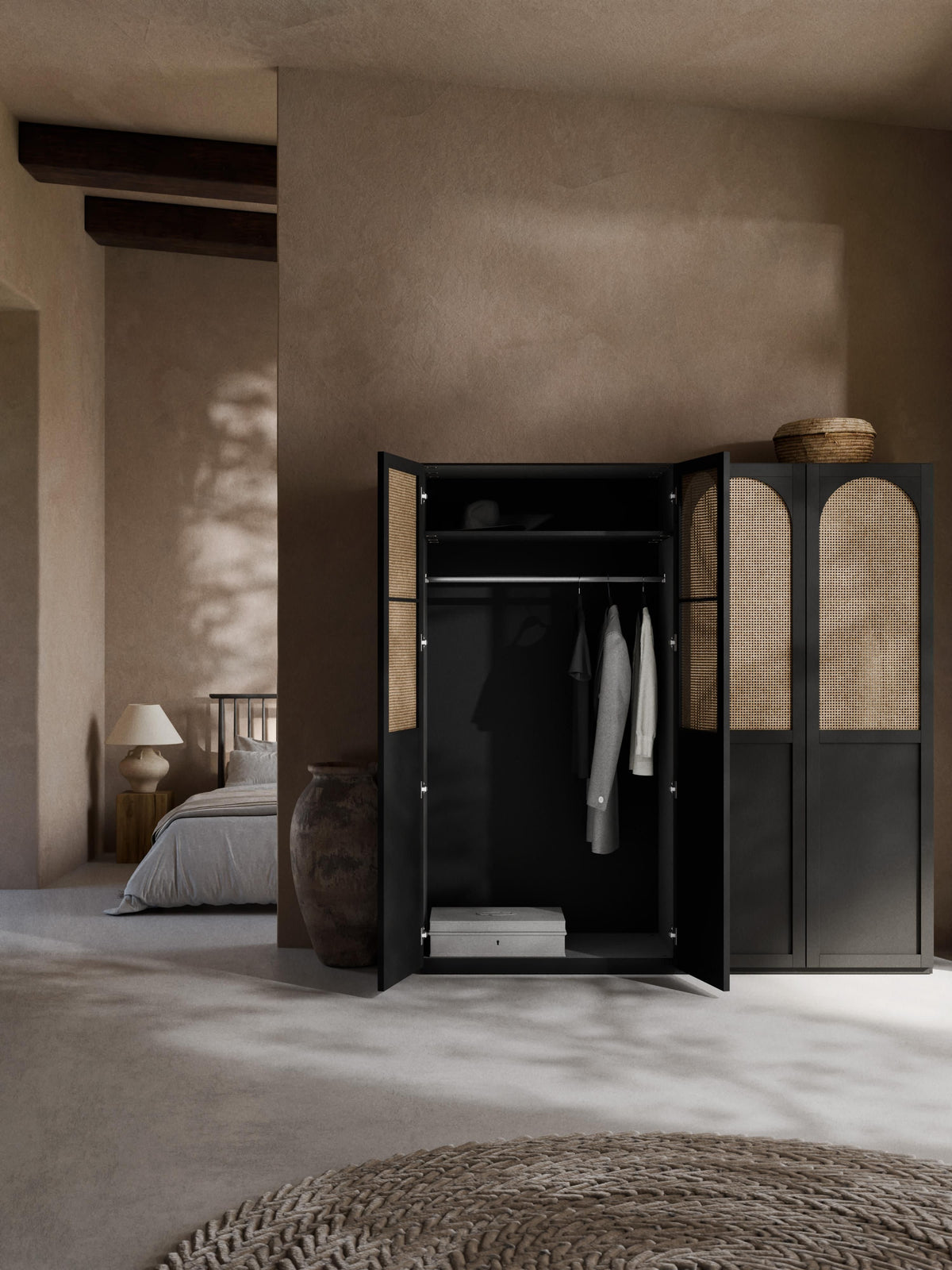 Jeanne Modular Hinged Door Wardrobe, 200 cm Wide, in various sizes