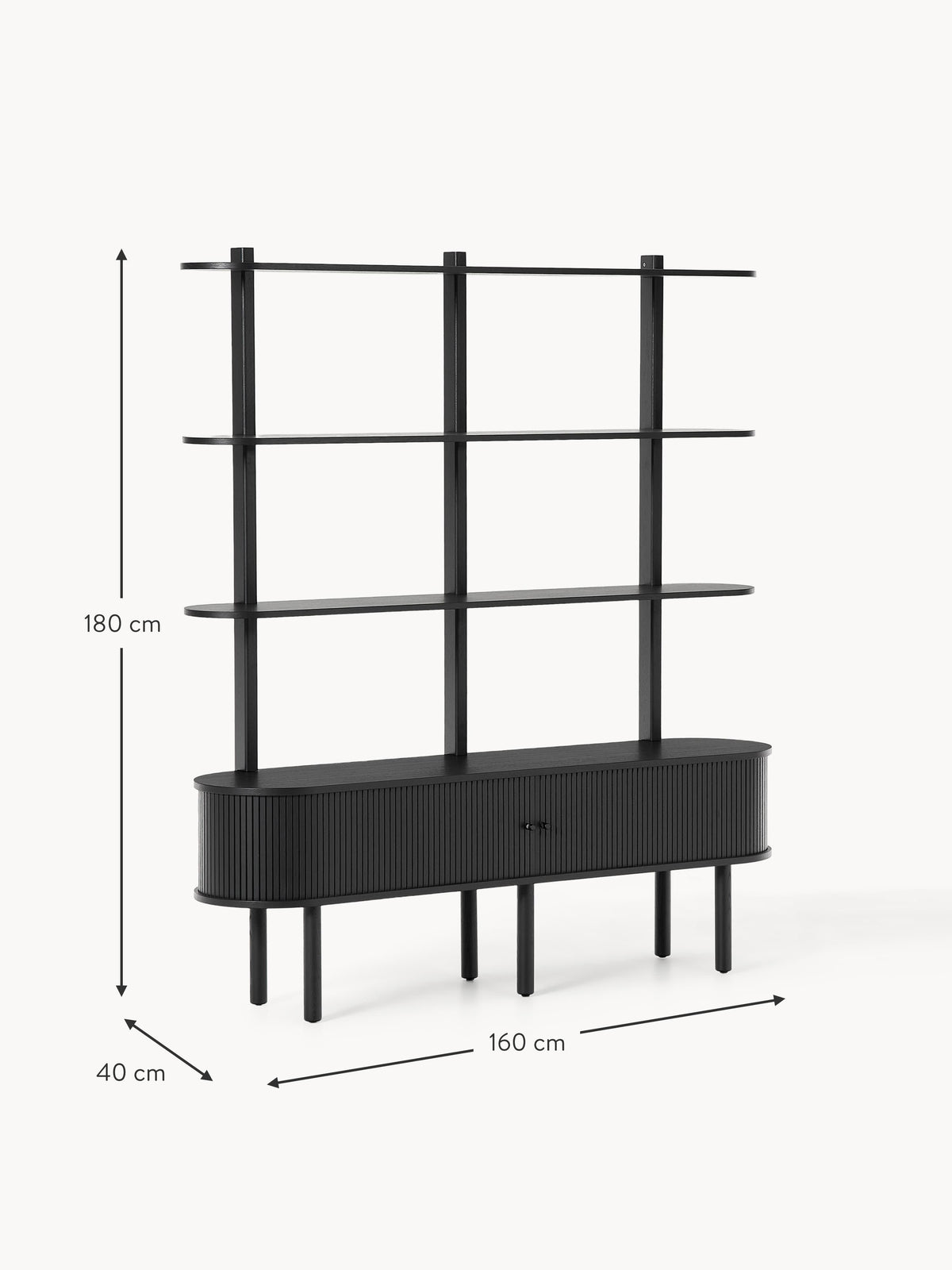 Calary Shelving Unit with Fluted Front