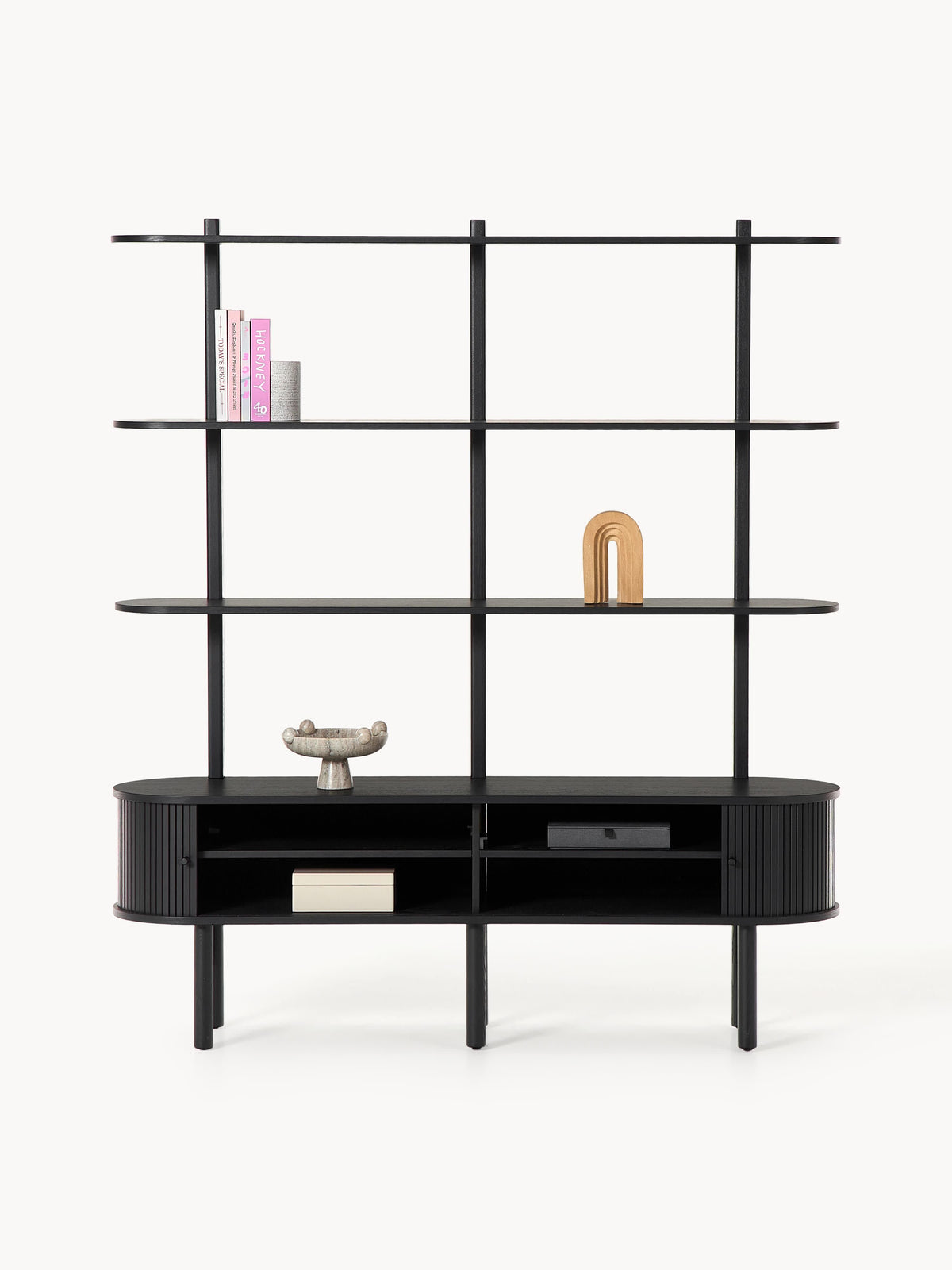 Calary Shelving Unit with Fluted Front