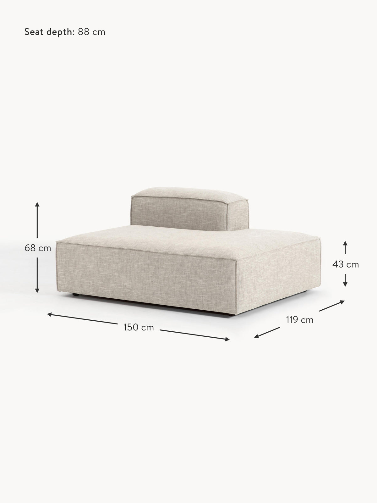 Lennon Linen Blend Chaise Module