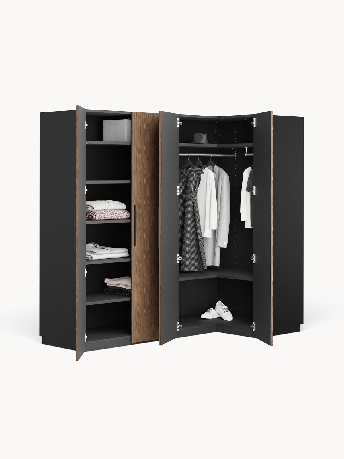 Simone Modular Corner Wardrobe, 215 cm Wide, in various sizes