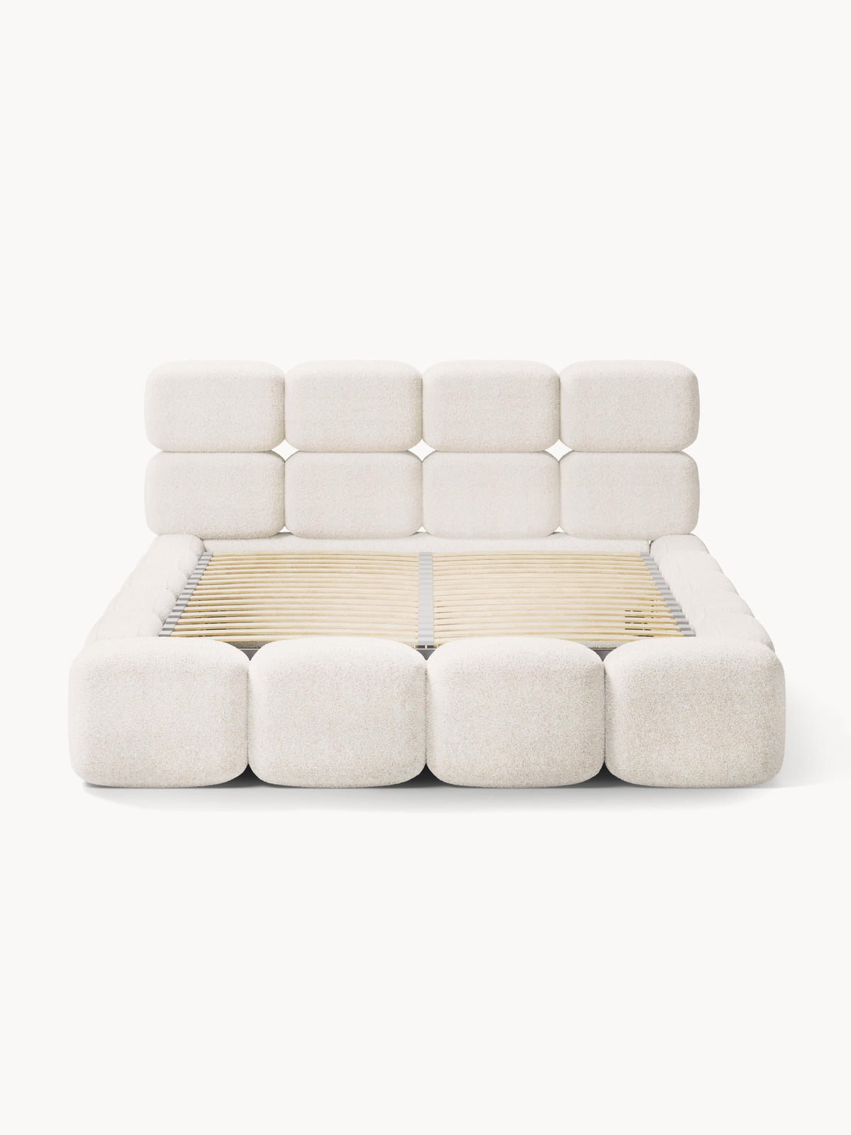 Tayla Upholstered Teddy Bouclé Bed with Storage Space