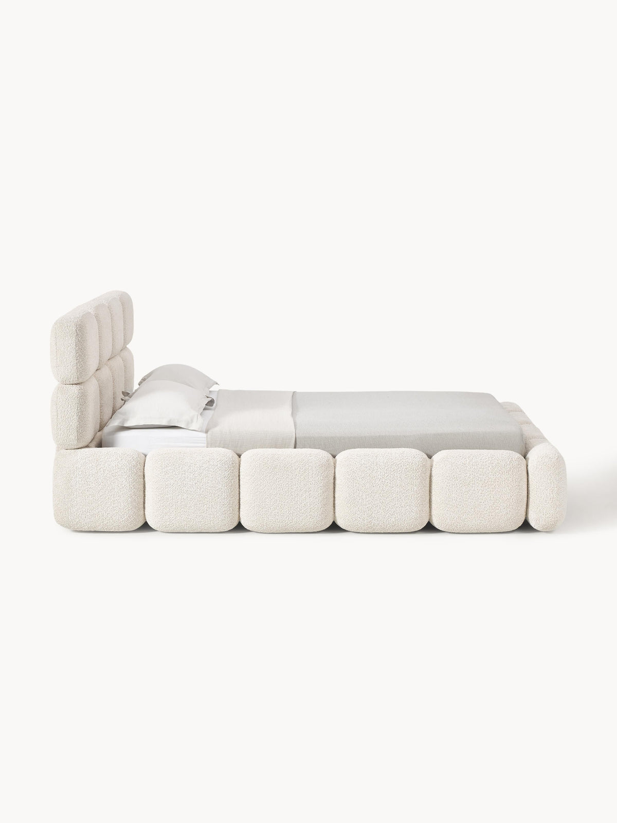 Tayla Upholstered Teddy Bouclé Bed with Storage Space