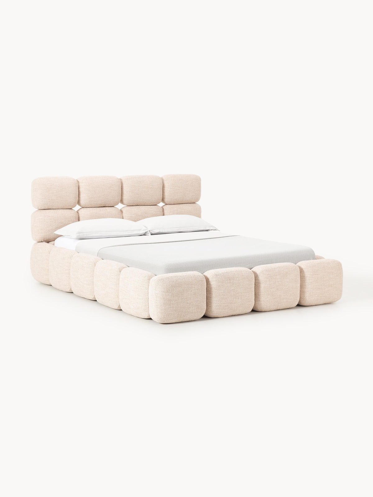Gallery image 1 - Upholstered Bouclé Bed Tayla