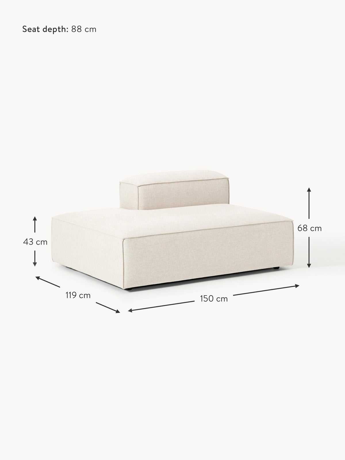 Lennon Linen Blend Chaise Module