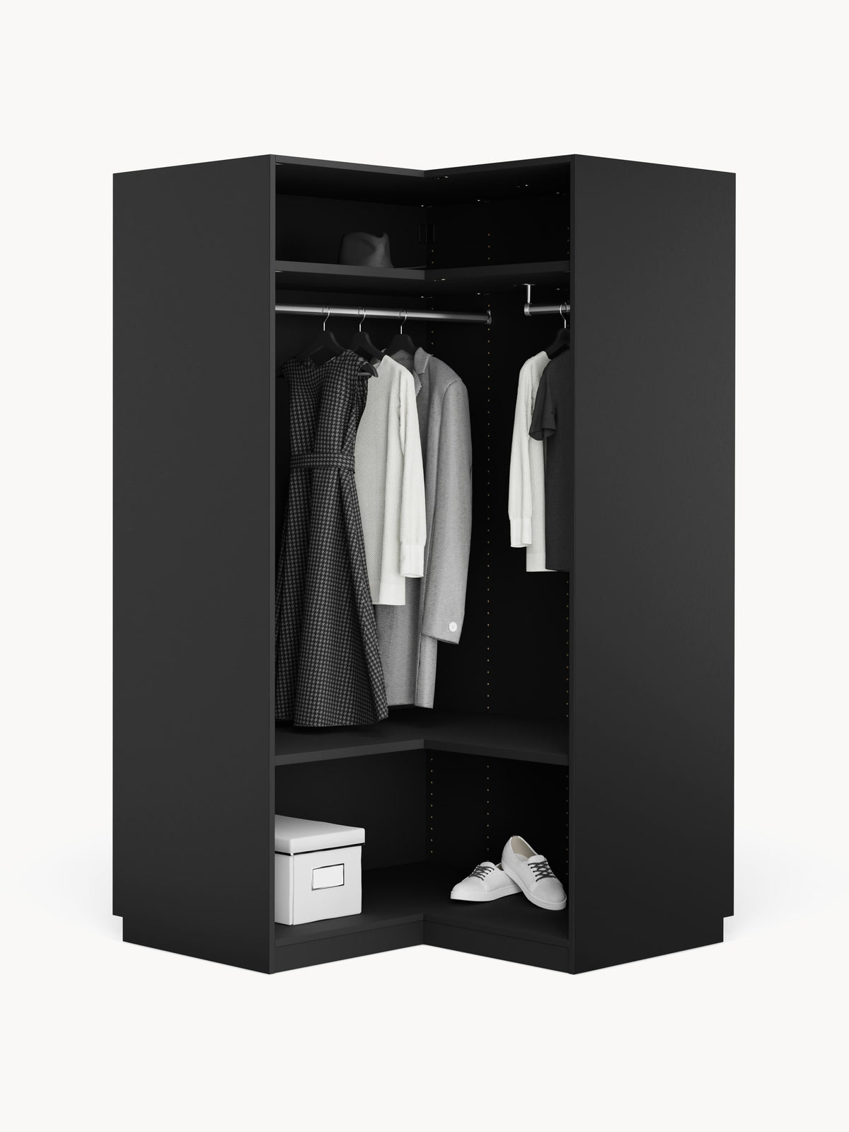 Leon Modular Corner Wardrobe, 115 cm Wide, in various sizes