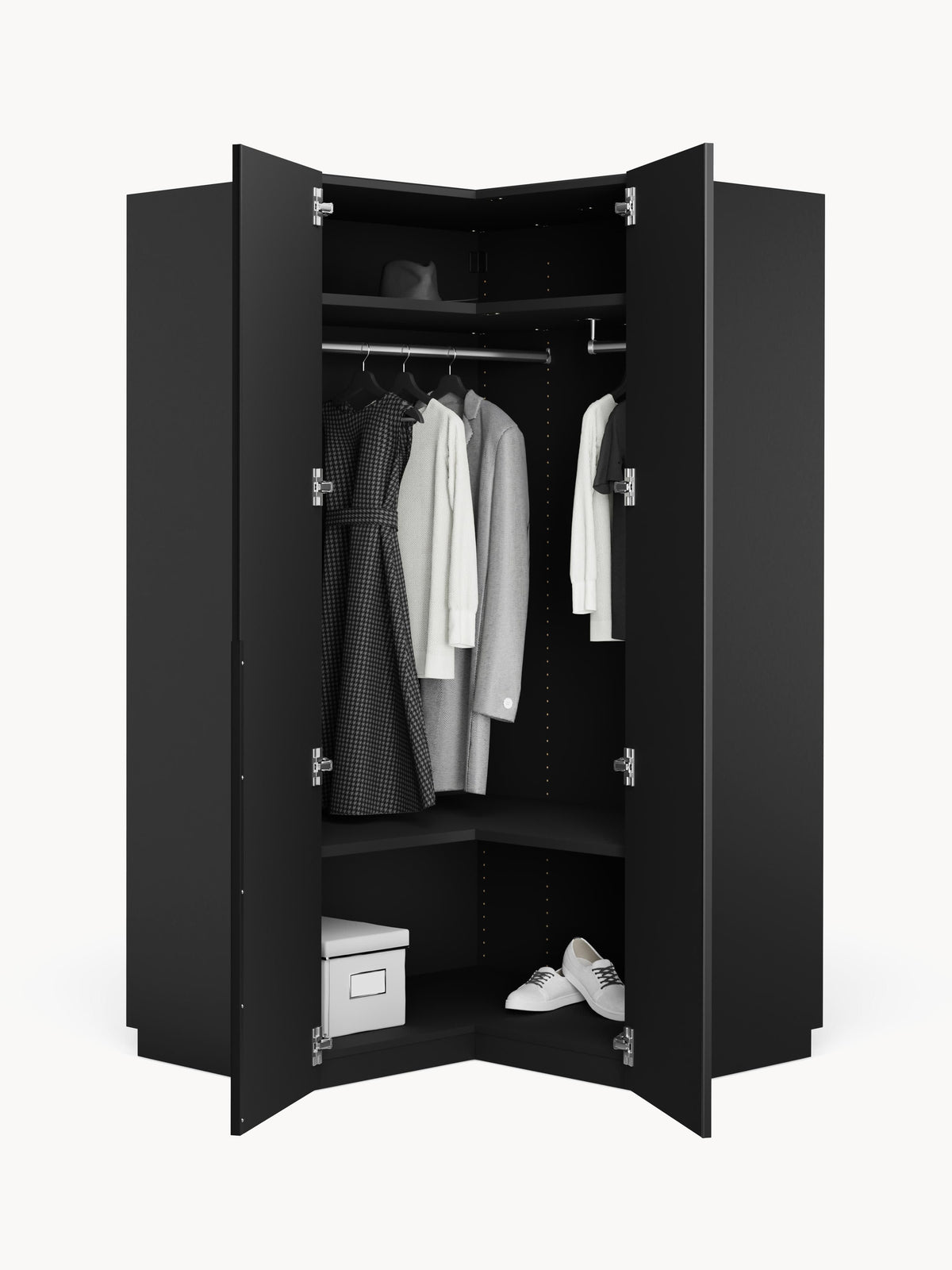 Leon Modular Corner Wardrobe, 115 cm Wide, in various sizes