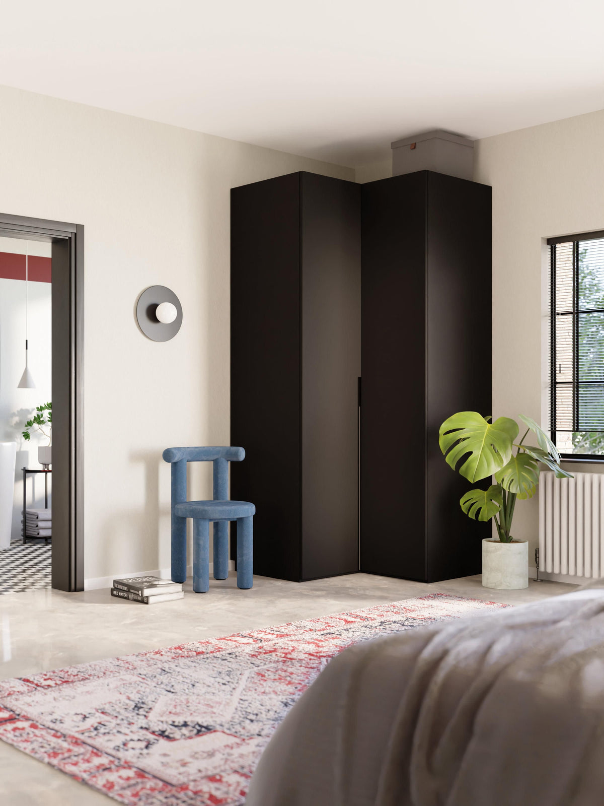Leon Modular Corner Wardrobe, 115 cm Wide, in various sizes