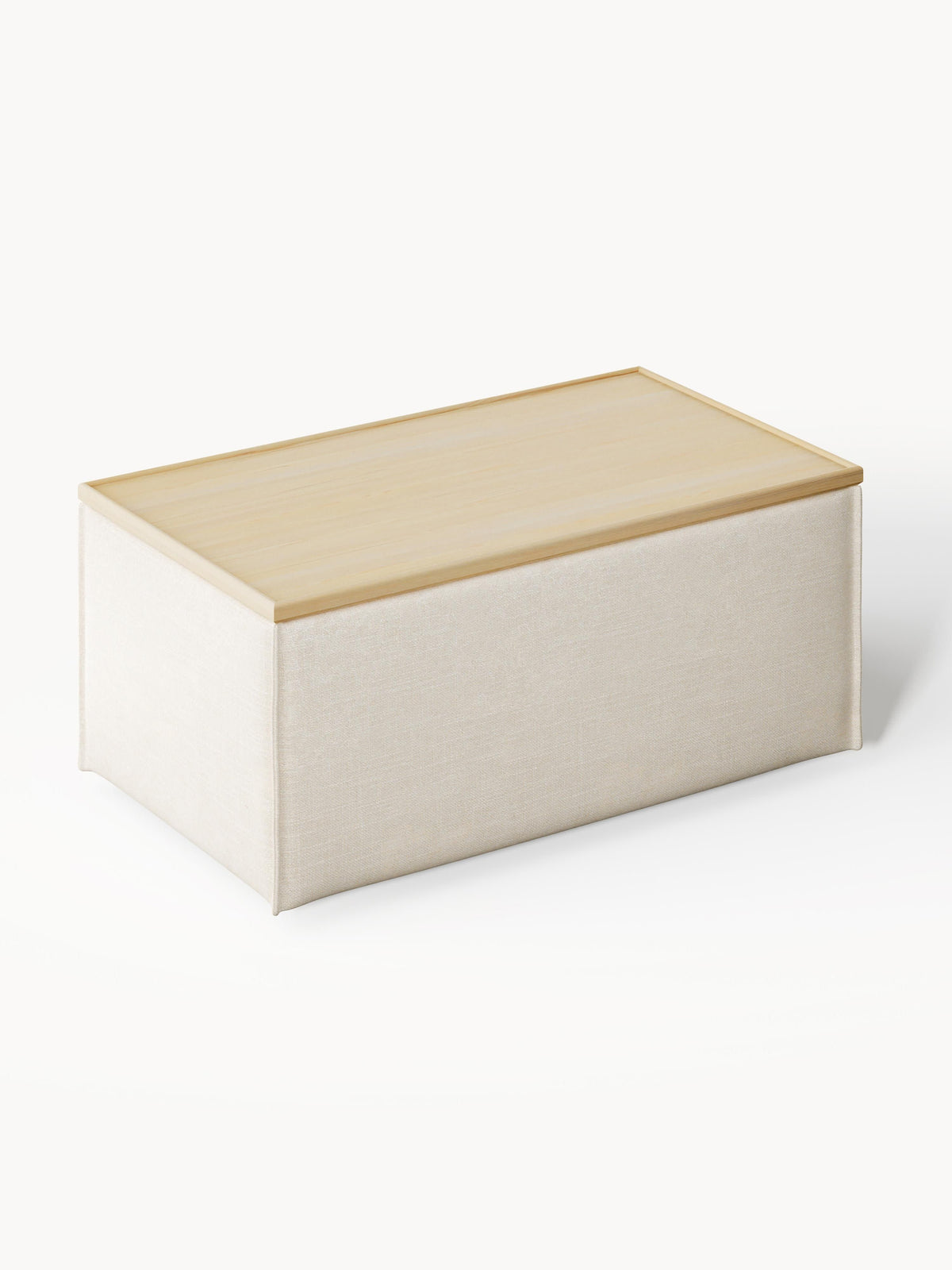 Lennon Linen Blend Ottoman with Storage