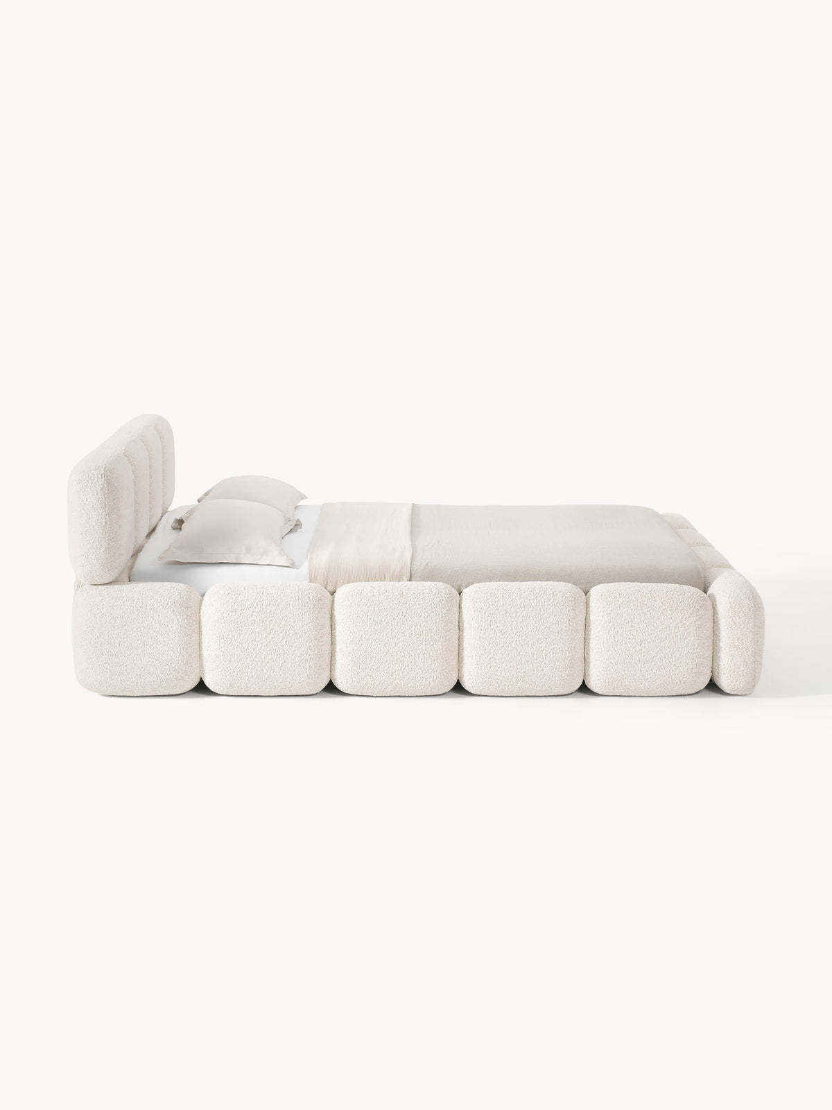 Tayla Upholstered Teddy Bouclé Bed with Storage