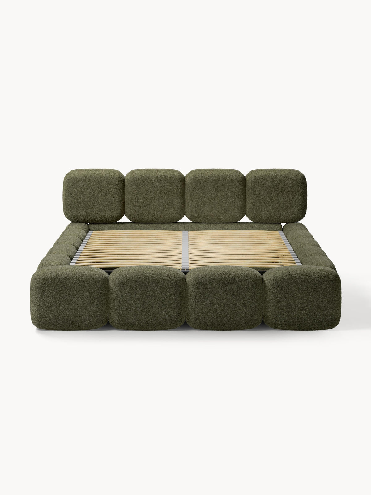 Tayla Upholstered Teddy Bouclé Bed with Storage Space