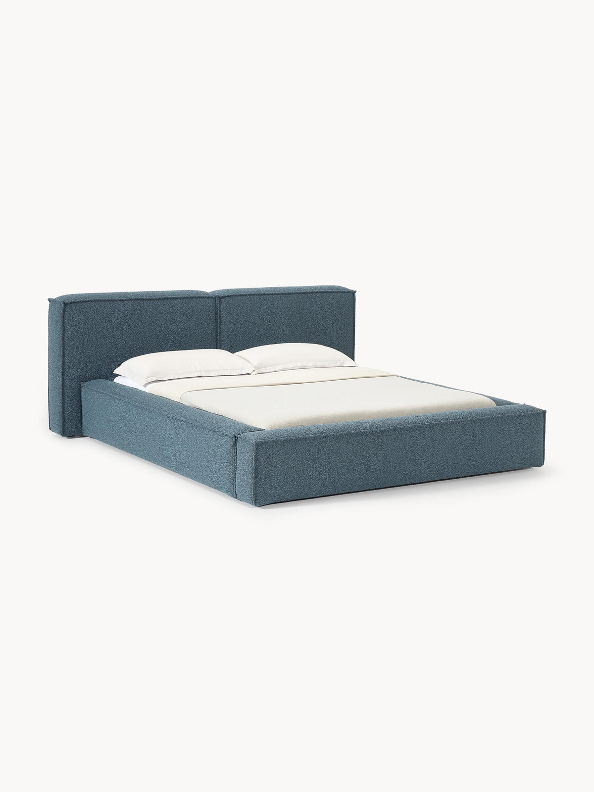 Gallery image 1 - Upholstered Bouclé Bed Lennon with Storage Space