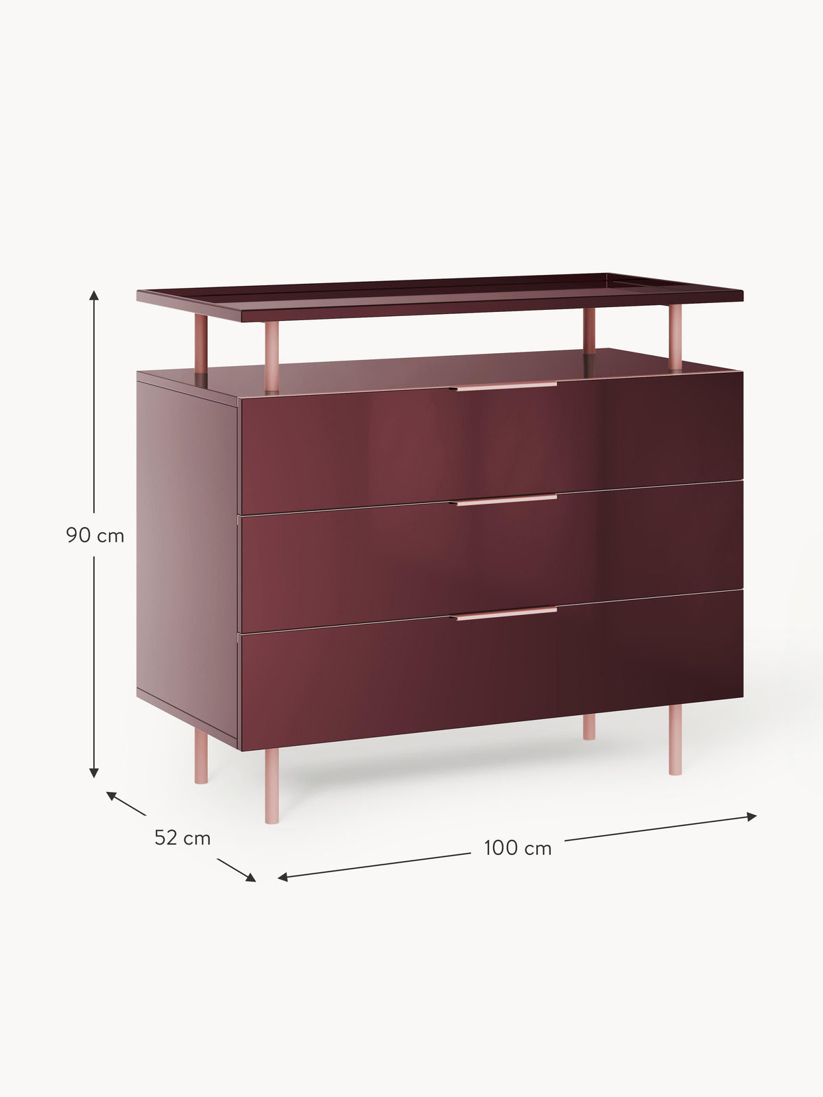 Lennie High Gloss Chest of Drawers