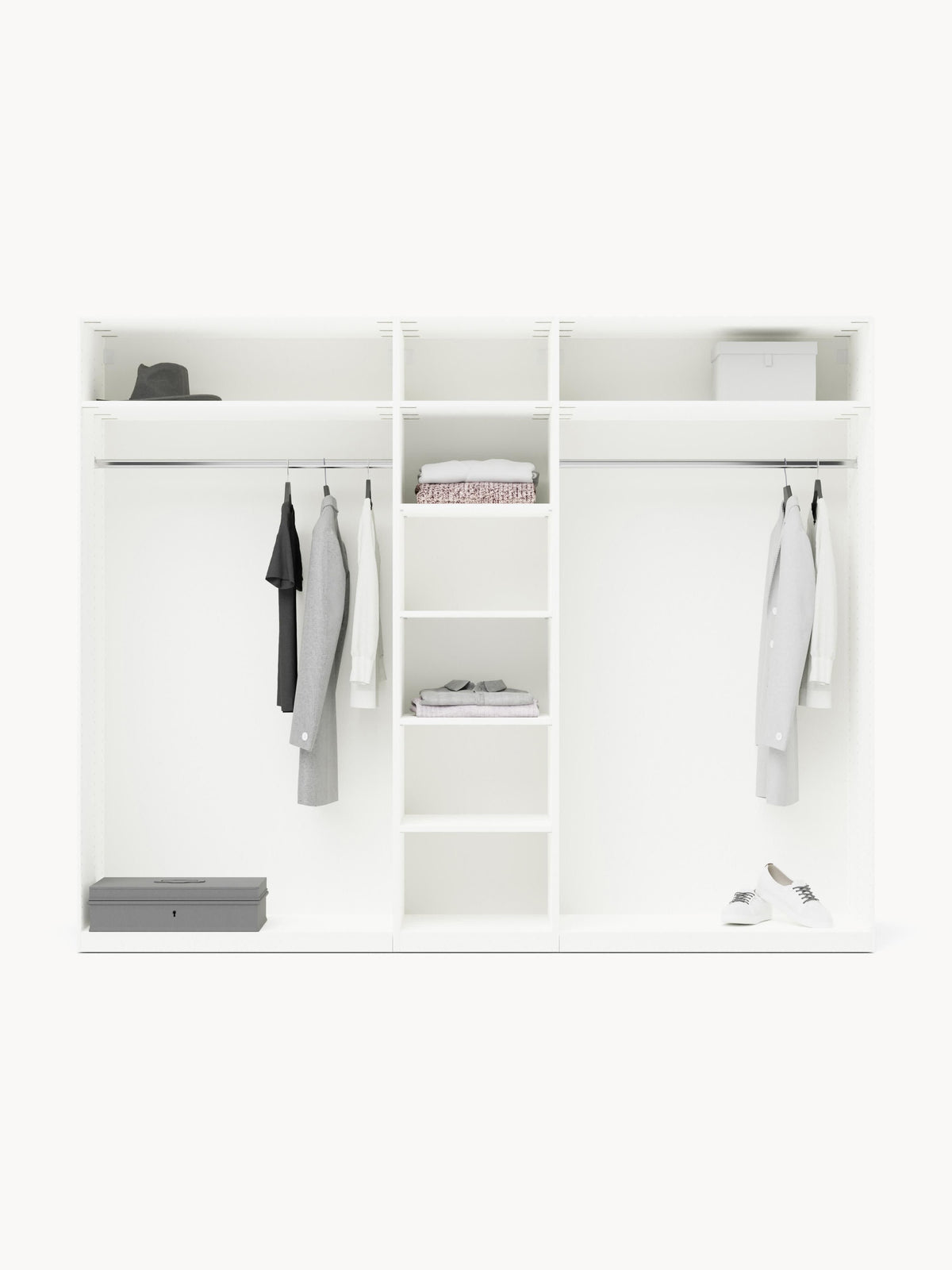 Simone Modular Revolving Door Wardrobe, 250 cm Wide, in various sizes