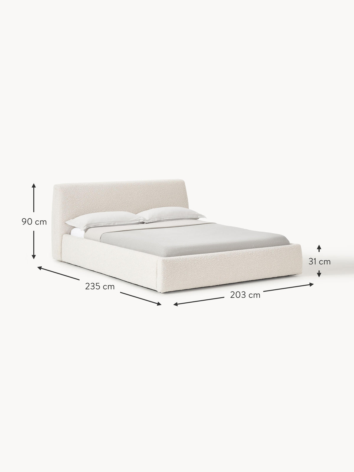 Cloud Upholstered Bouclé Bed
