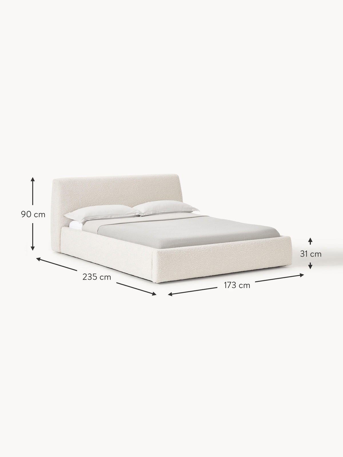 Cloud Upholstered Bouclé Bed