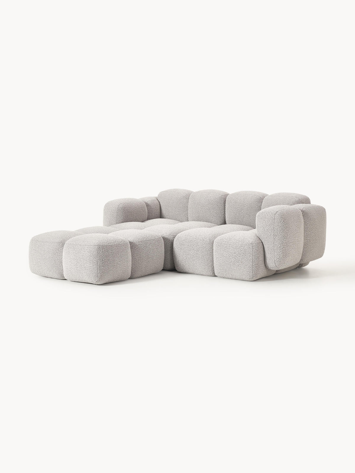 Tayla Bouclé Modular Sofa (2-seater) with Ottoman (left/right)