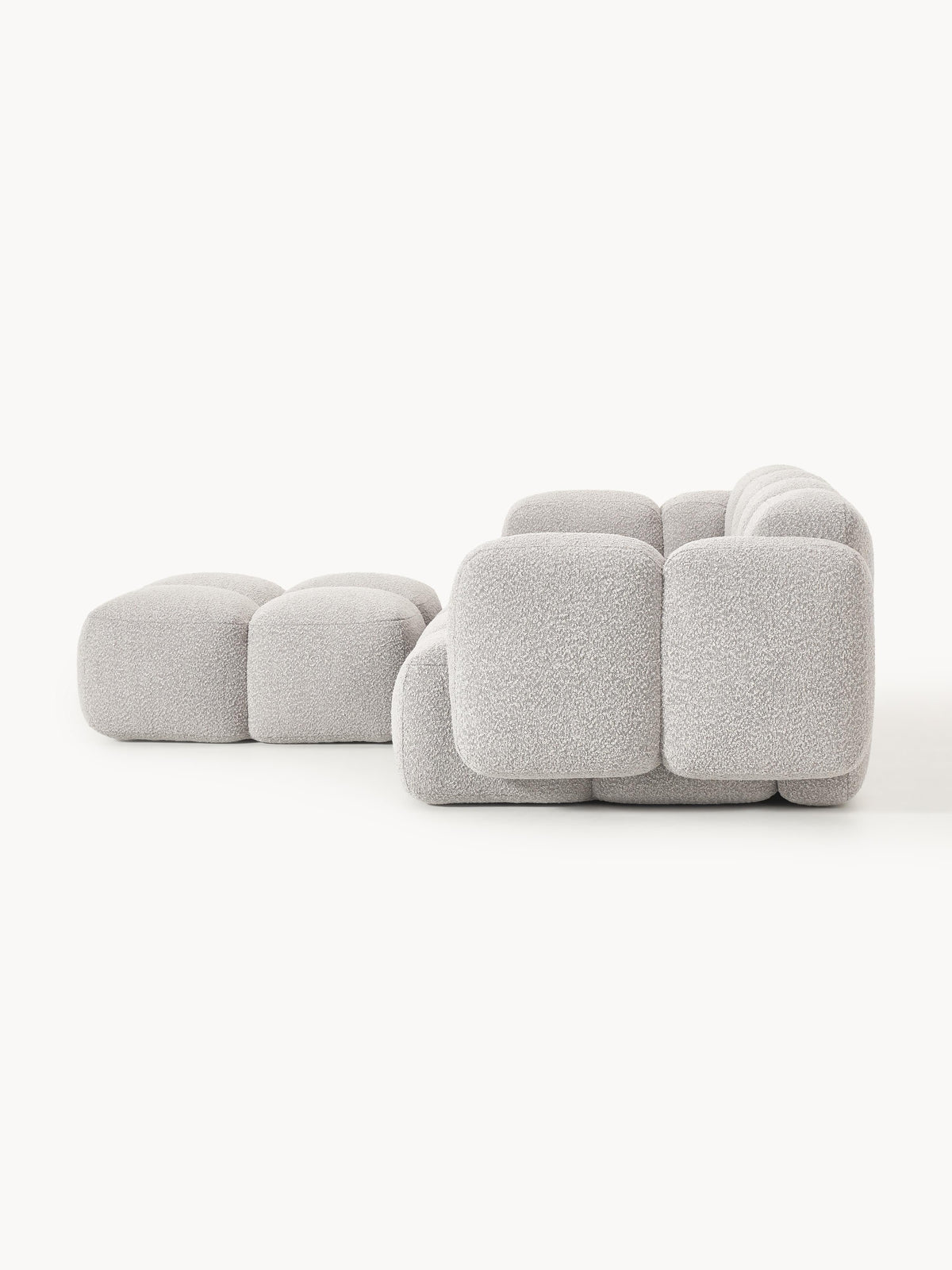 Tayla Bouclé Modular Sofa (2-seater) with Ottoman (left/right)