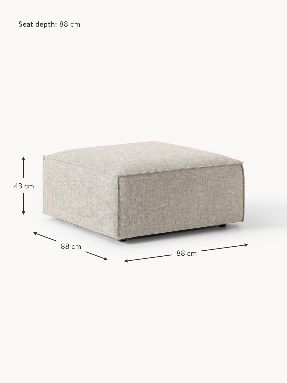 Lennon Linen Blend Ottoman