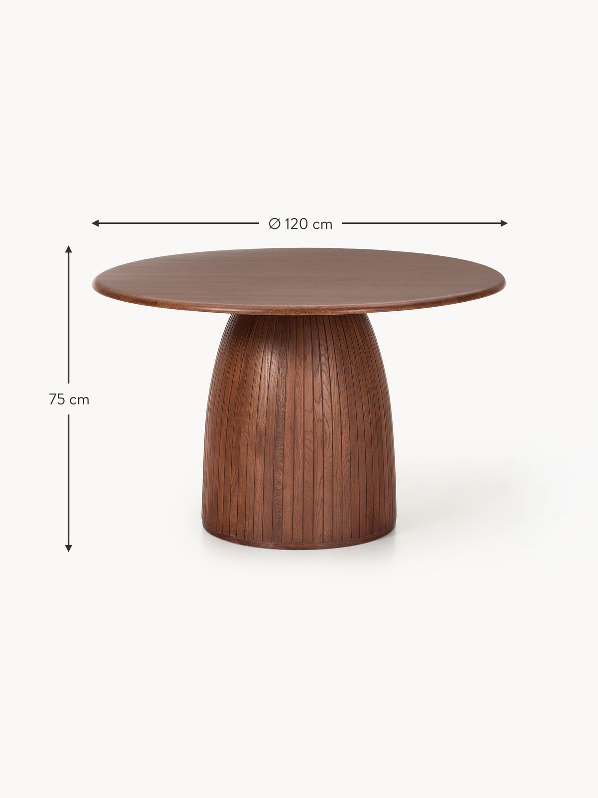 Nelly Round Dining Table with Groove Structure, in various sizes