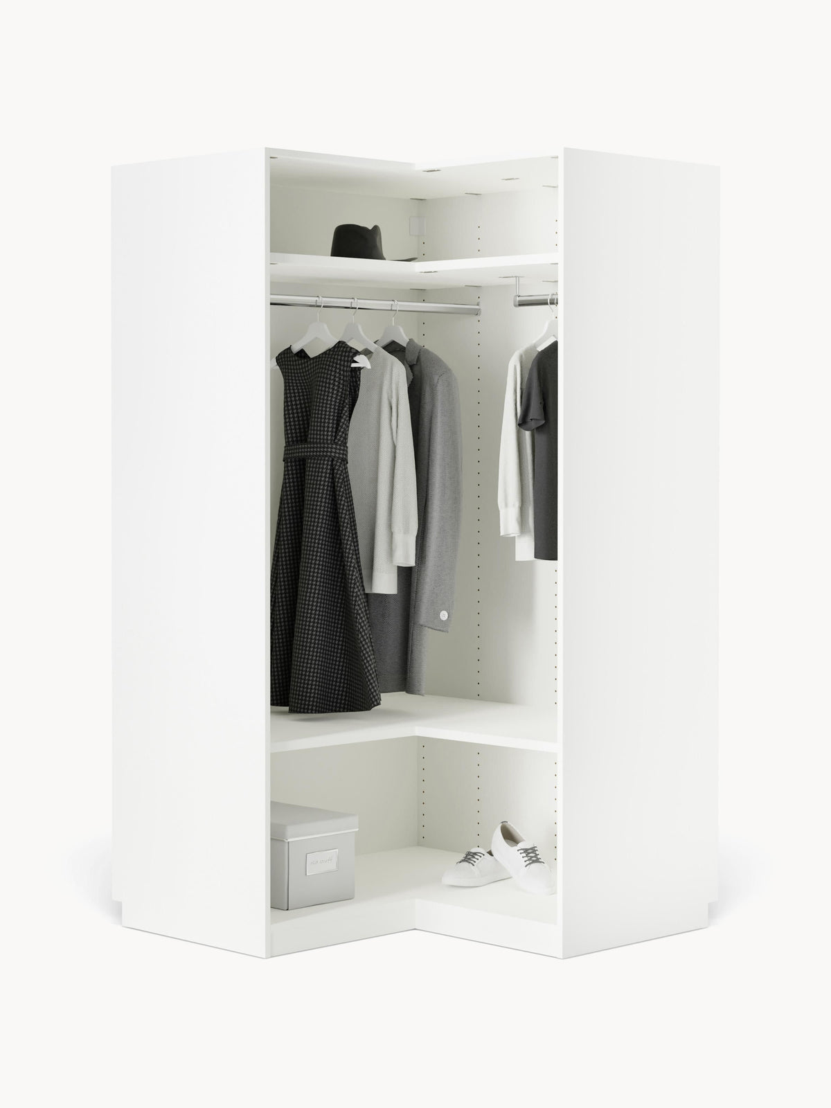 Simone Modular Corner Wardrobe, 115 cm Wide