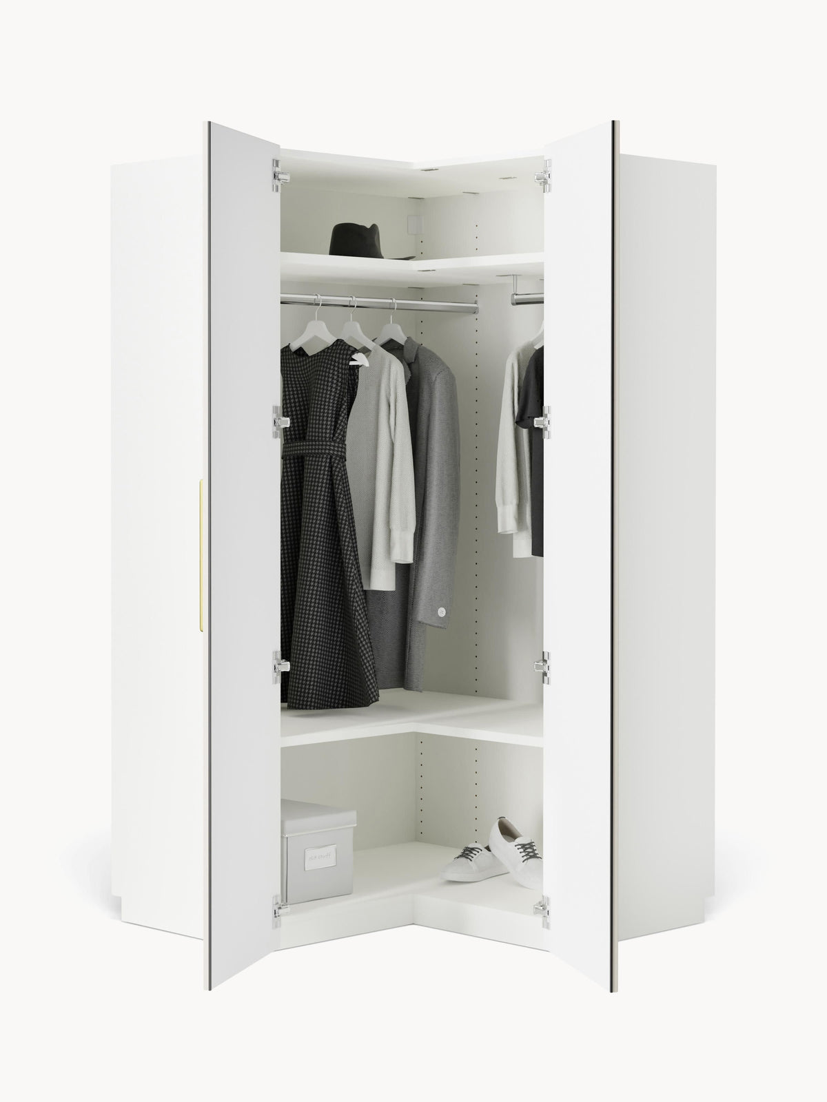 Simone Modular Corner Wardrobe, 115 cm Wide