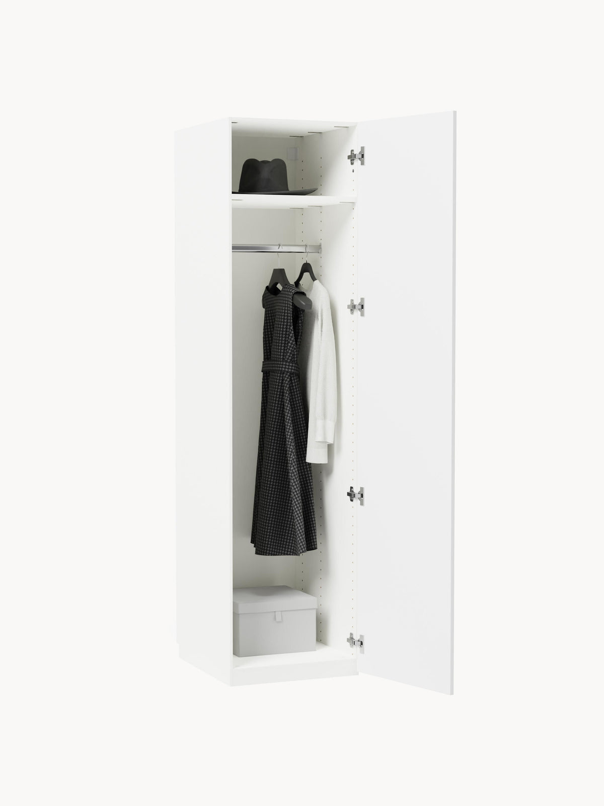 Charlotte Modular Hinged Door Wardrobe, 50 cm Wide, in various sizes