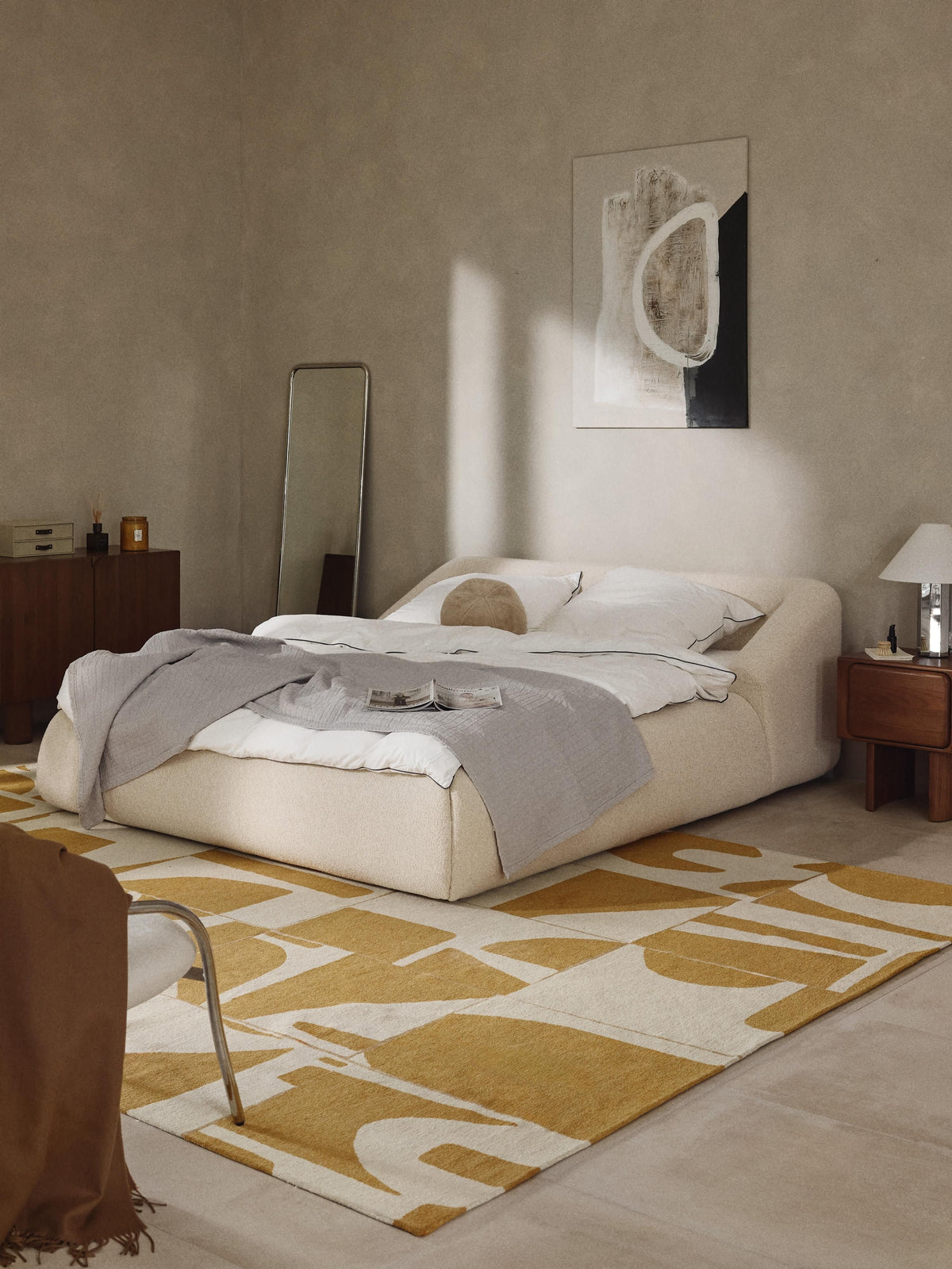 Sofia Upholstered Bouclé Bed