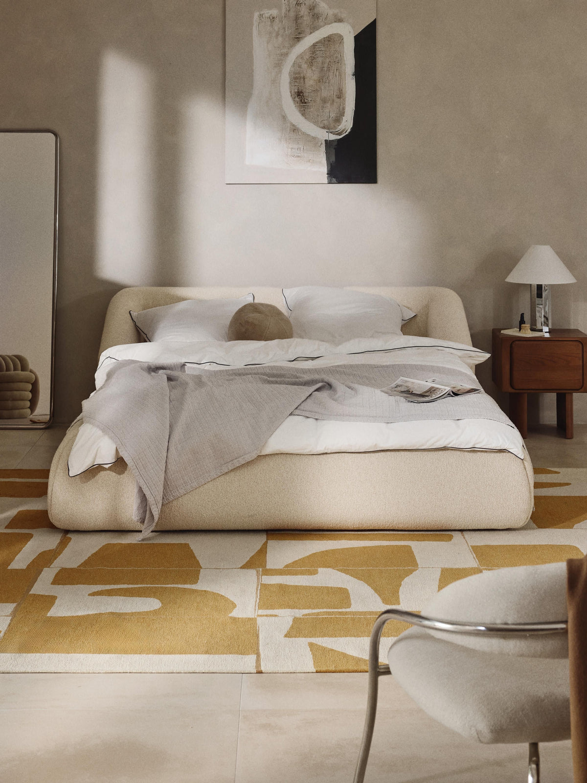 Sofia Upholstered Bouclé Bed