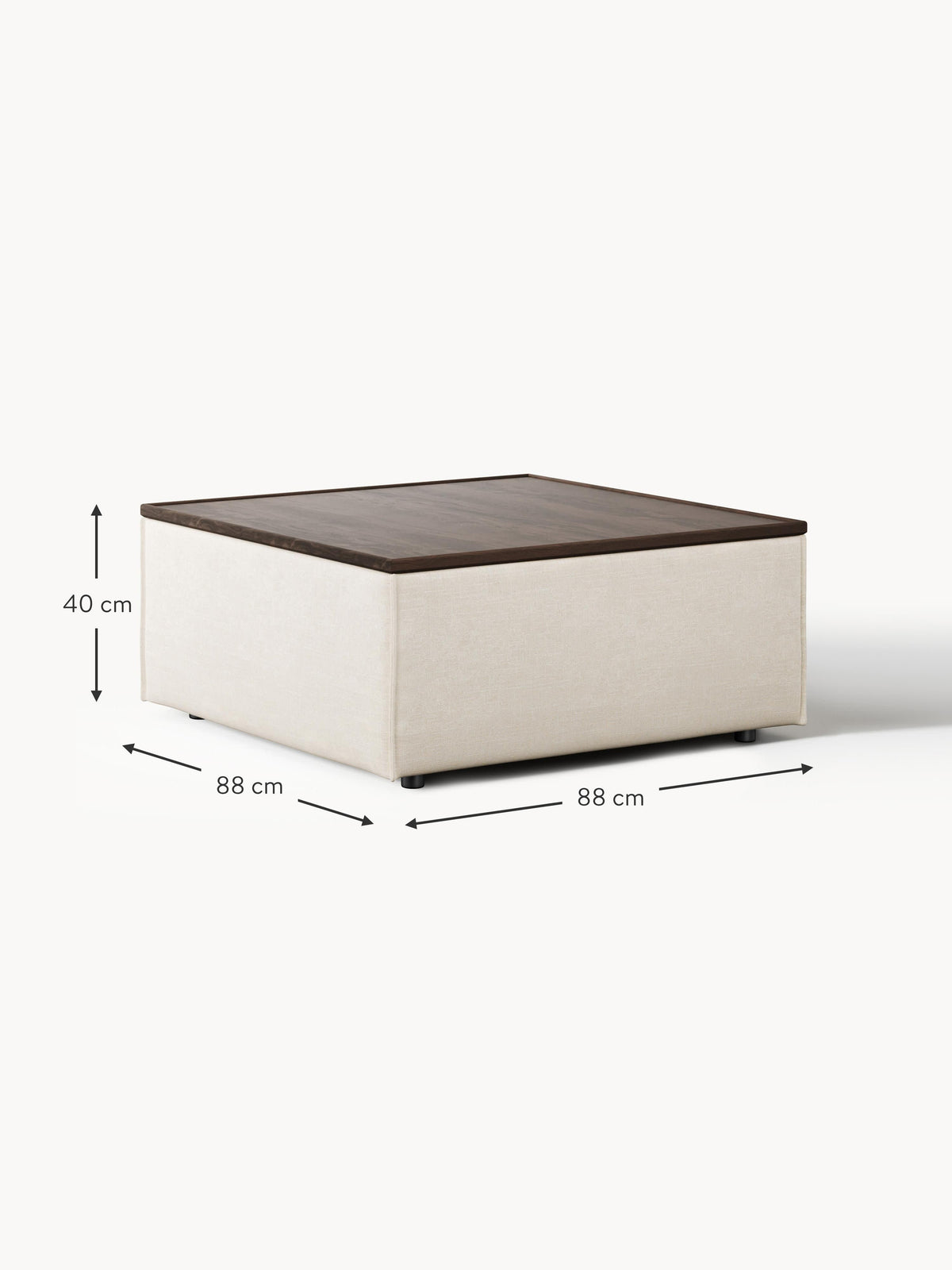 Lennon Linen Blend Ottoman with Storage
