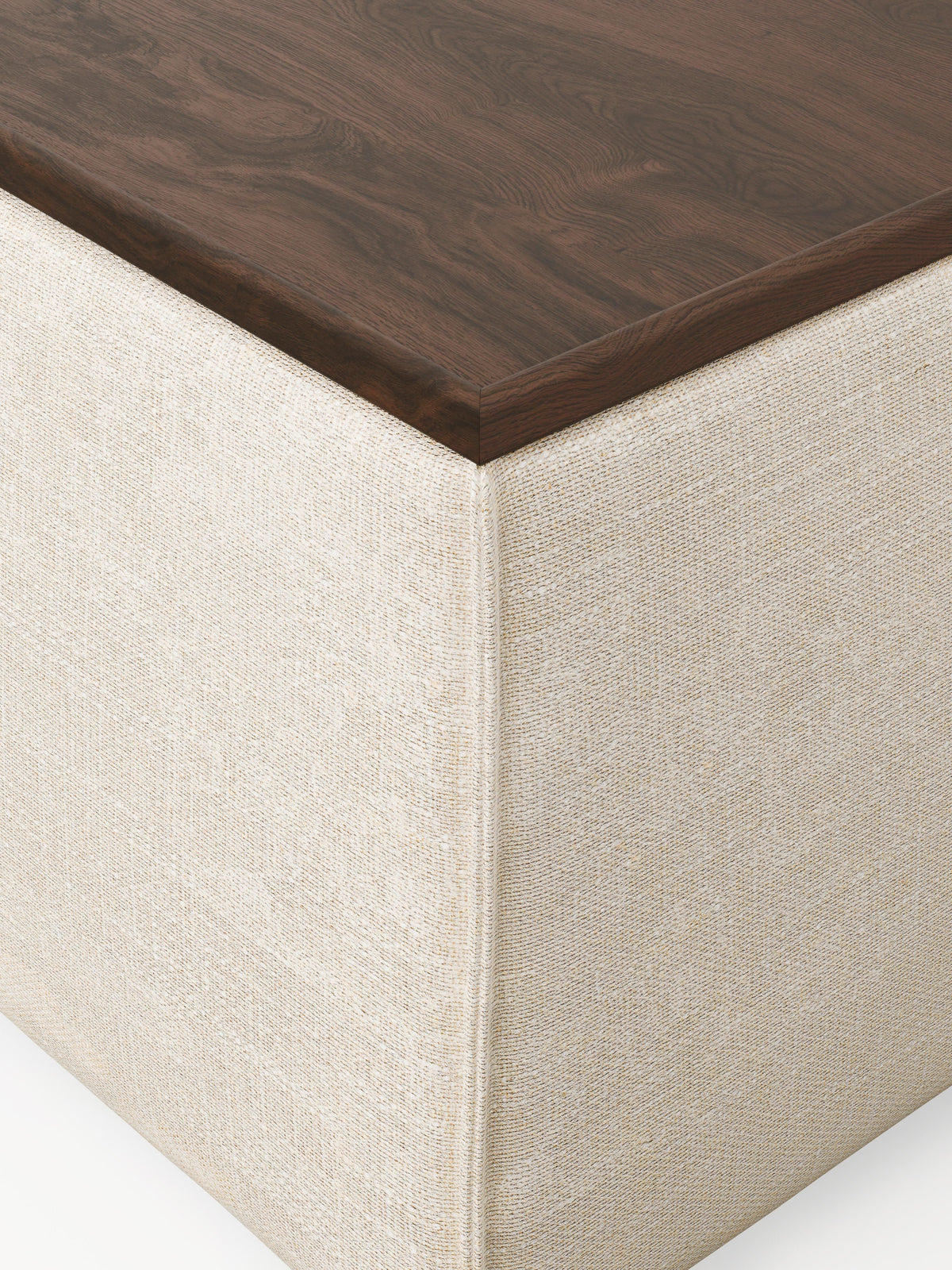 Lennon Linen Blend Ottoman with Storage