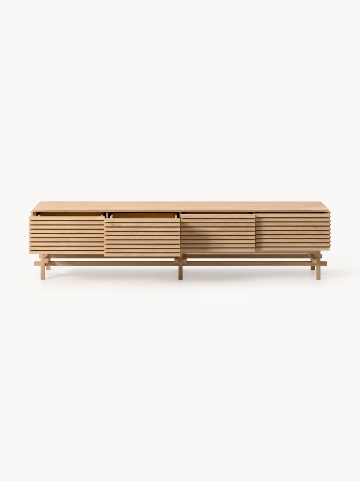 Pierce Large Oak Wood Lowboard