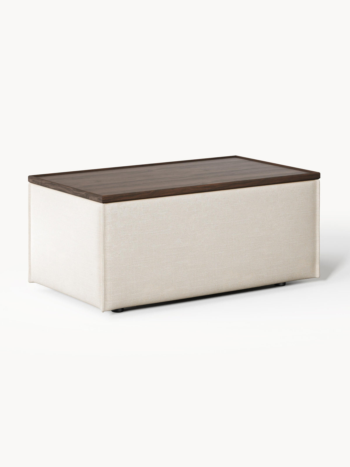 Lennon Linen Blend Ottoman with Storage