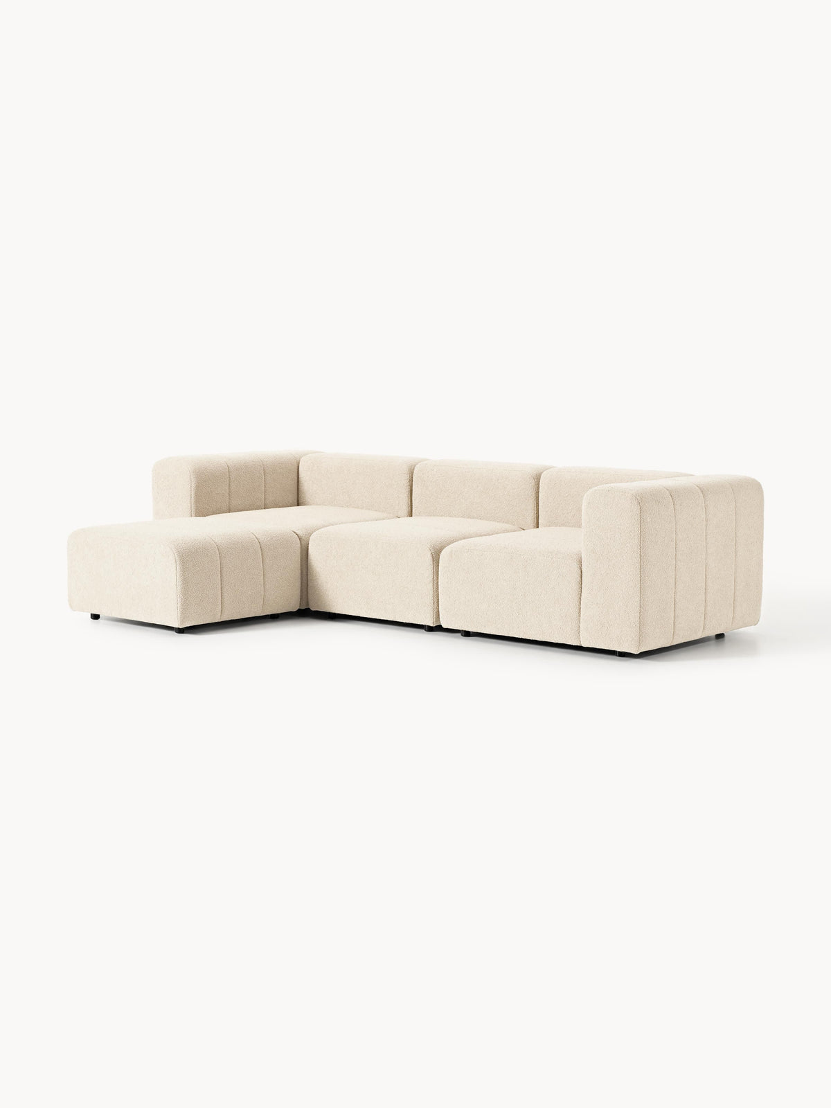 Lena Bouclé Modular Sofa (4-seater) with Ottoman (left/right)