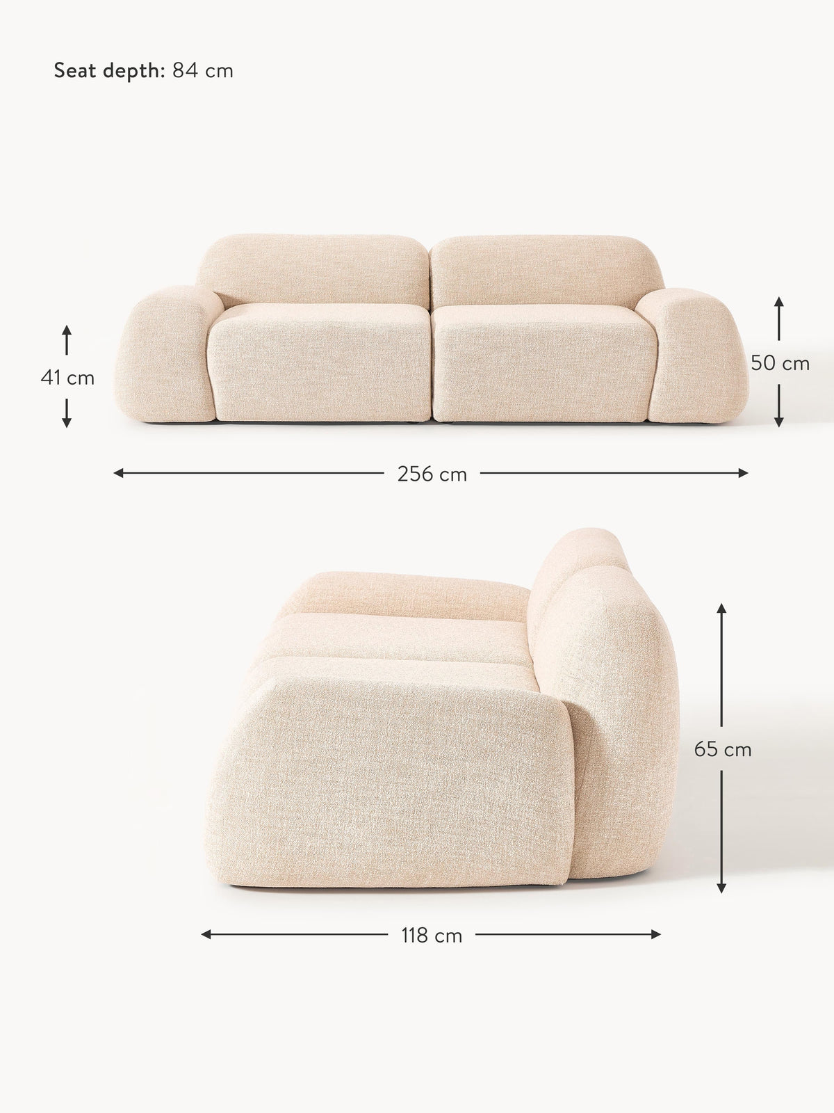 Wolke Modular Bouclé Sofa (3-seater)
