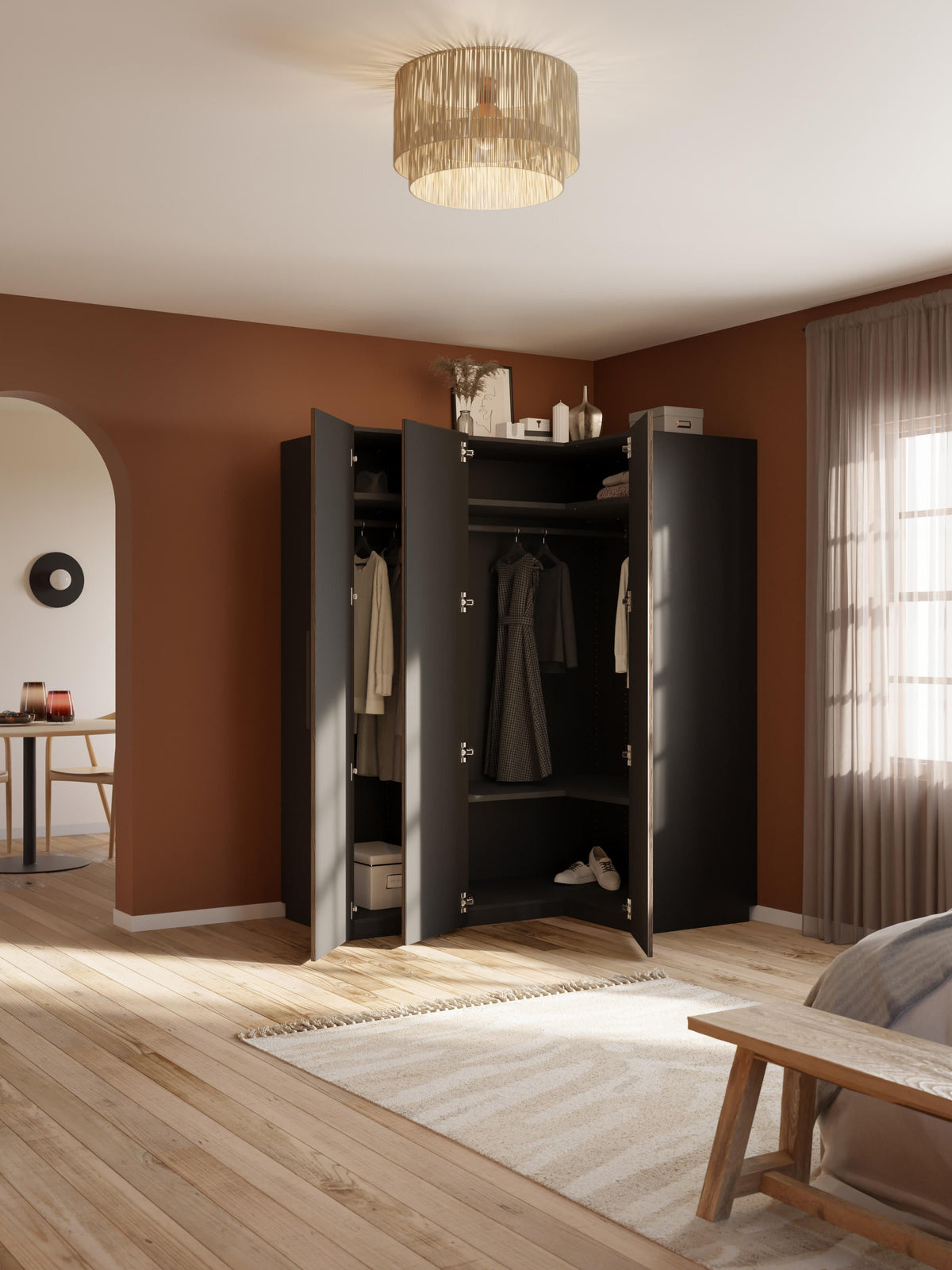 Simone Modular Corner Wardrobe, 165 cm Wide, in various sizes