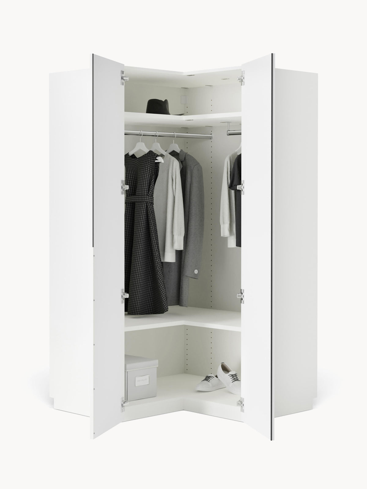 Leon Modular Corner Wardrobe, 115 cm Wide, in various sizes