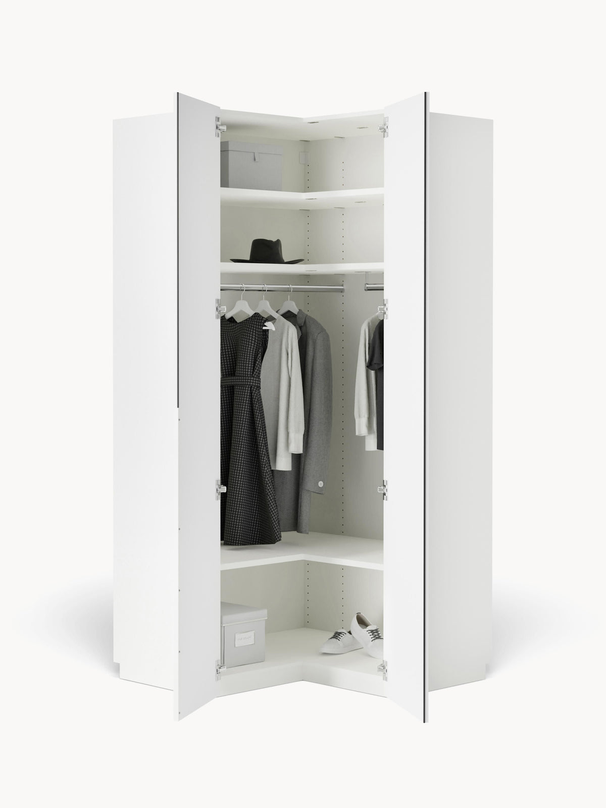 Leon Modular Corner Wardrobe, 115 cm Wide, in various sizes