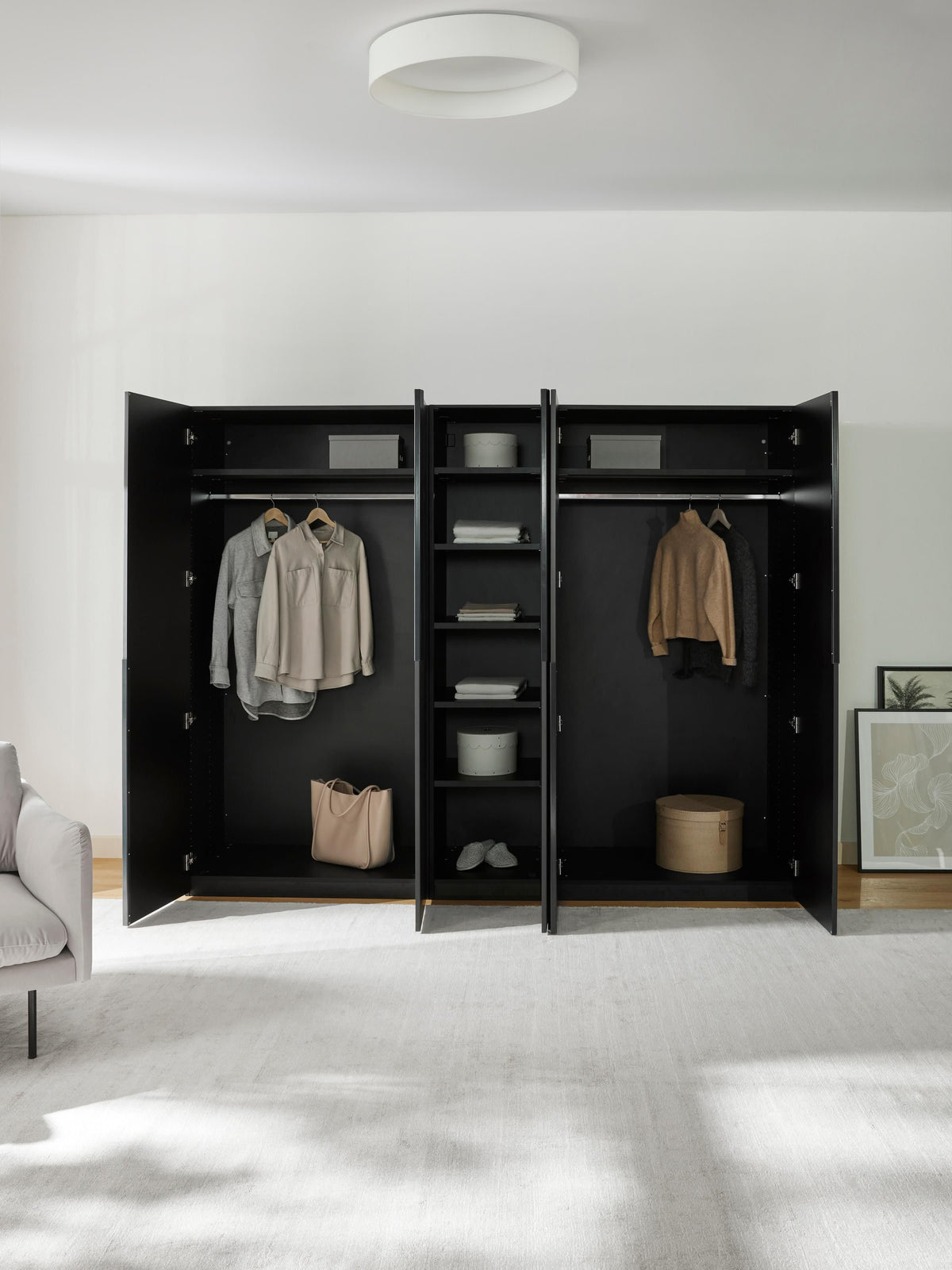 Leon Modular Hinged Door Wardrobe, 250 cm Wide, in various sizes