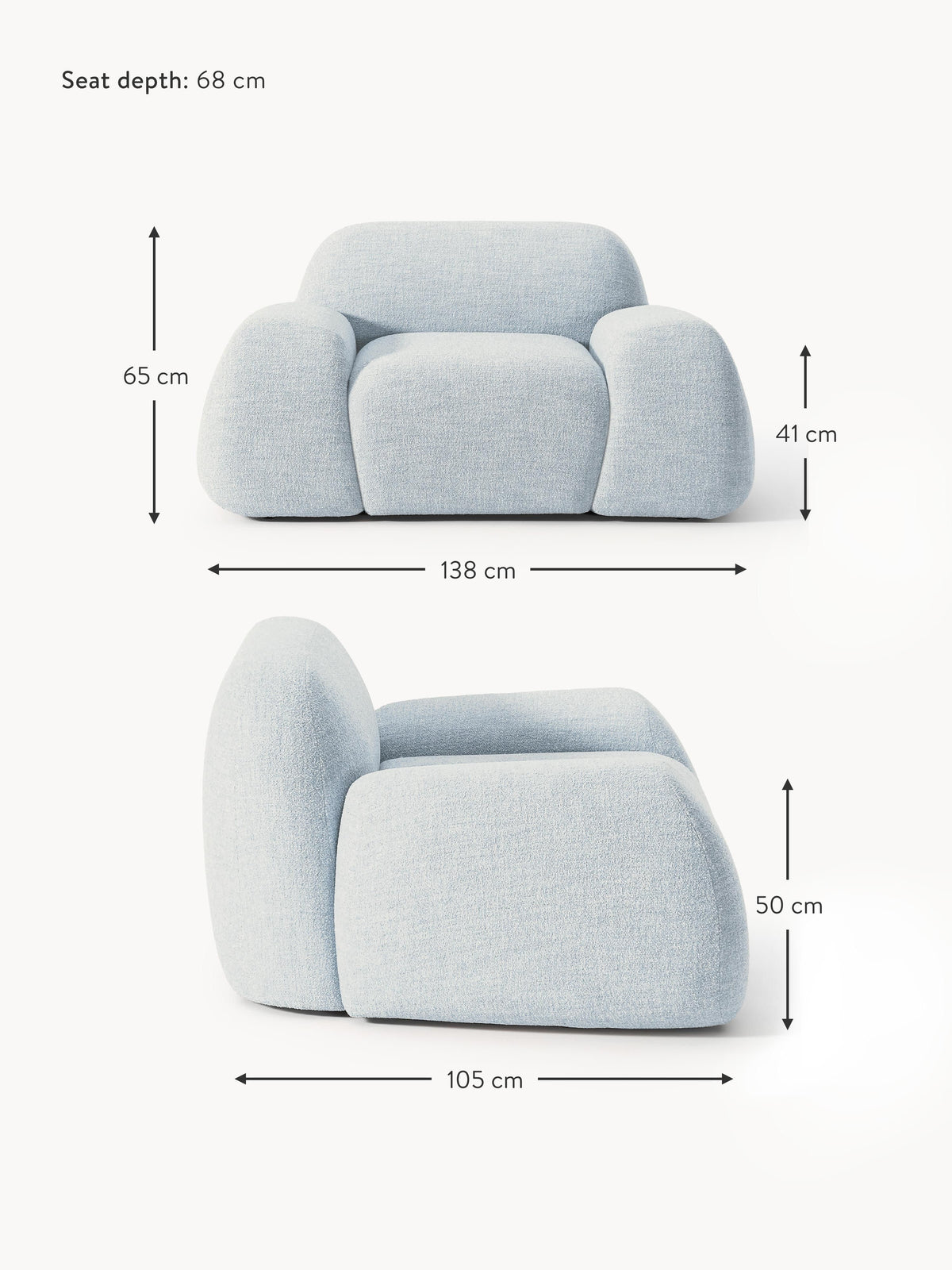 Wolke Bouclé Lounge Chair