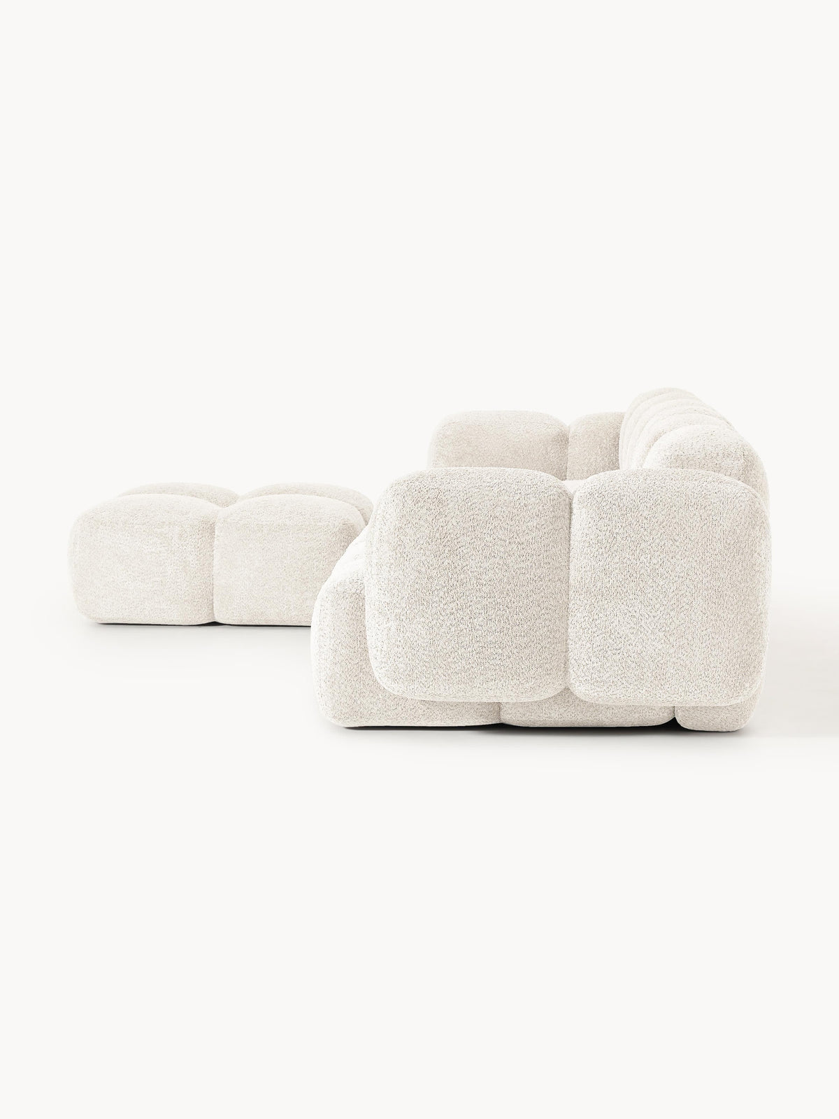 Tayla Modular Teddy-Bouclé Sofa (4-seater) with Ottoman (left/right)