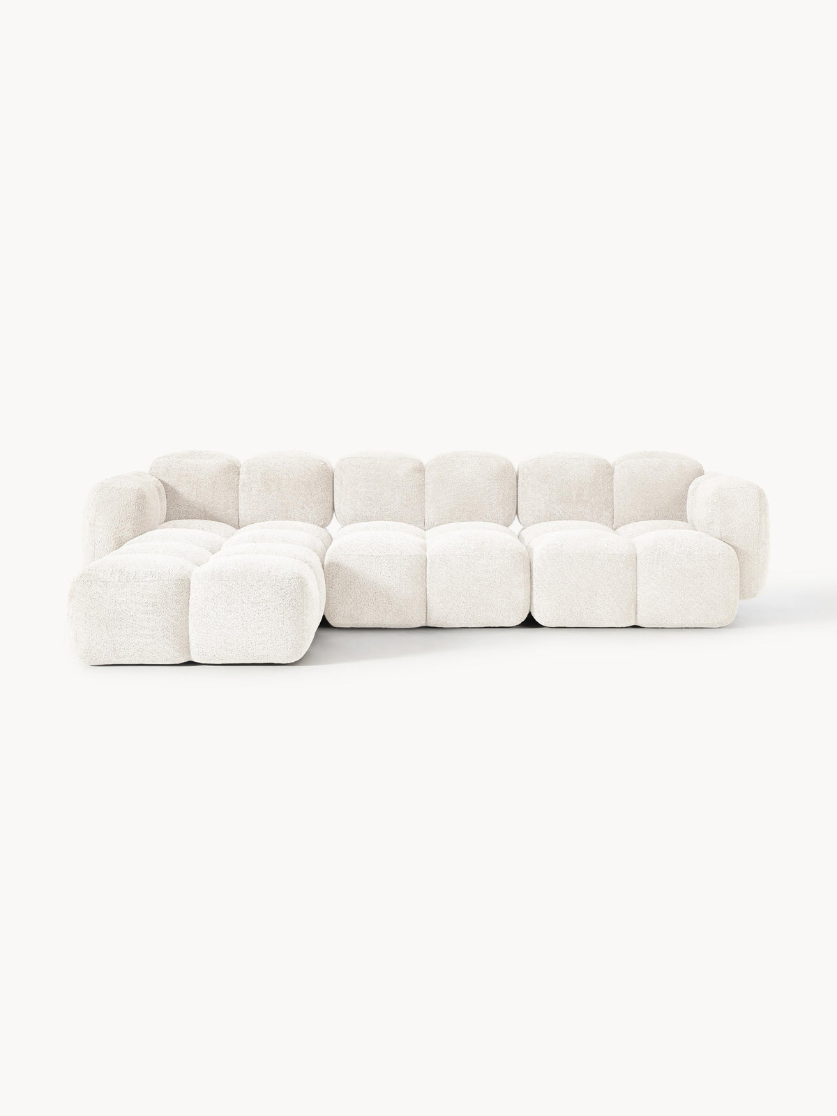 Tayla Modular Teddy-Bouclé Sofa (4-seater) with Ottoman (left/right)